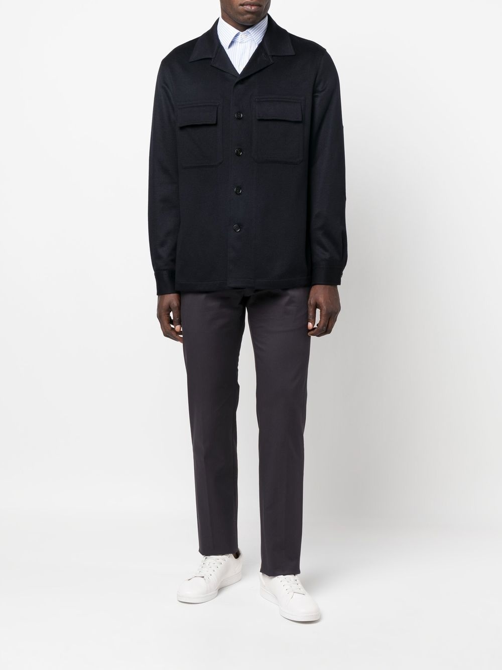 straight-leg cotton trousers - 2