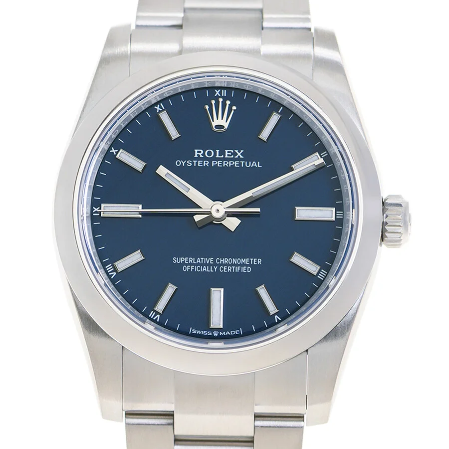 Rolex Oyster Perpetual 34 Automatic Chronometer Blue Dial Ladies Watch M124200-0011 - 1
