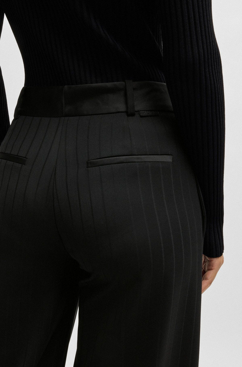 WIDE-LEG TROUSERS IN STRIPED MATERIAL WITH PLEATS 5