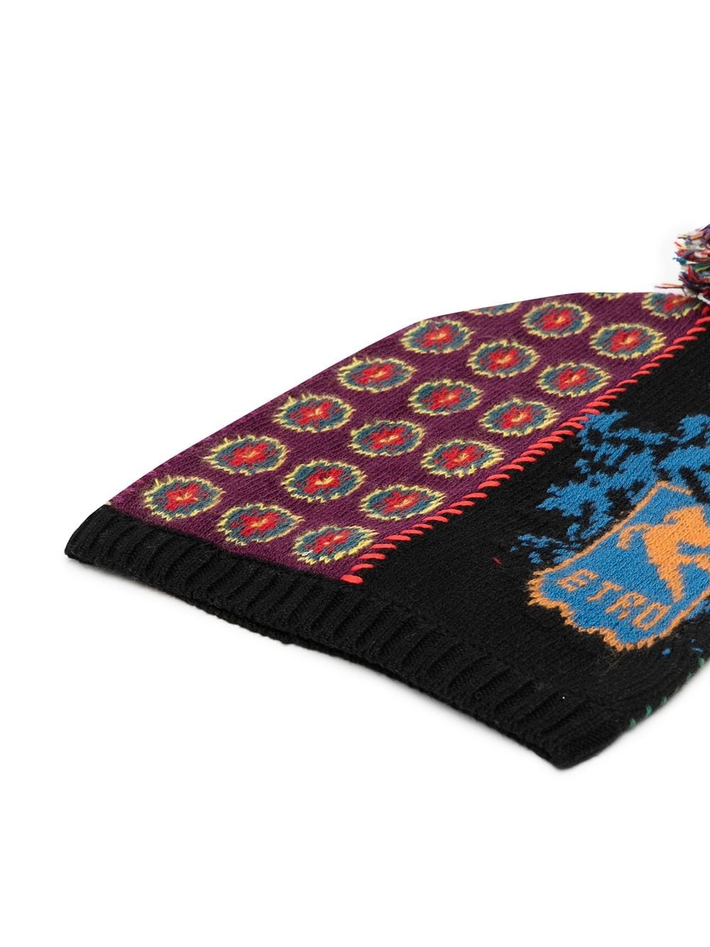 printed pompom beanie - 2