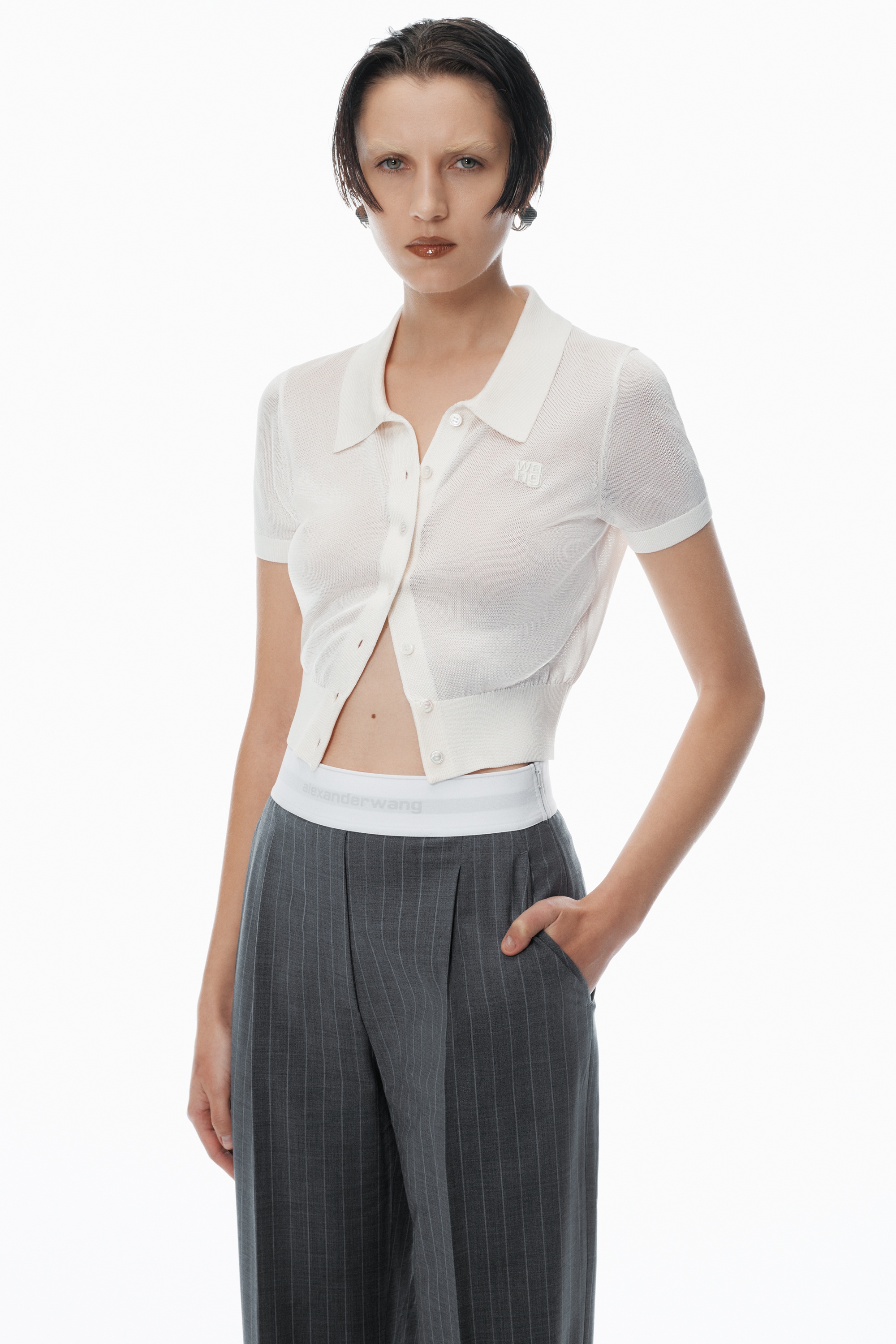 High-Waisted Pleat Pant with Logo Elastic - 5