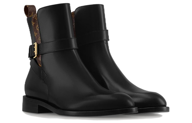 Louis Vuitton (WMNS) LOUIS 버튼 Westside 발목 부츠 '블랙 브라운 모노그램' 1ABUAU outlook
