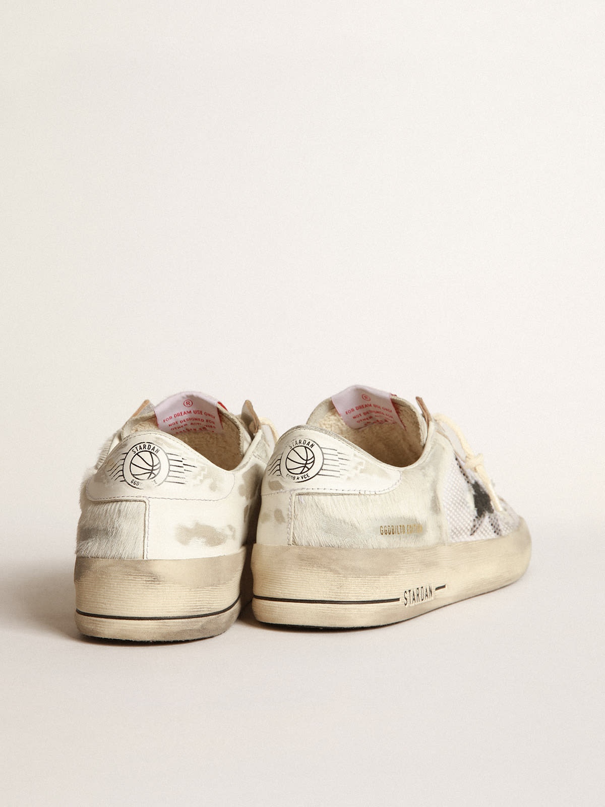 Golden Goose Stardan LAB sneakers in white pony skin and leather with black  suede star | REVERSIBLE