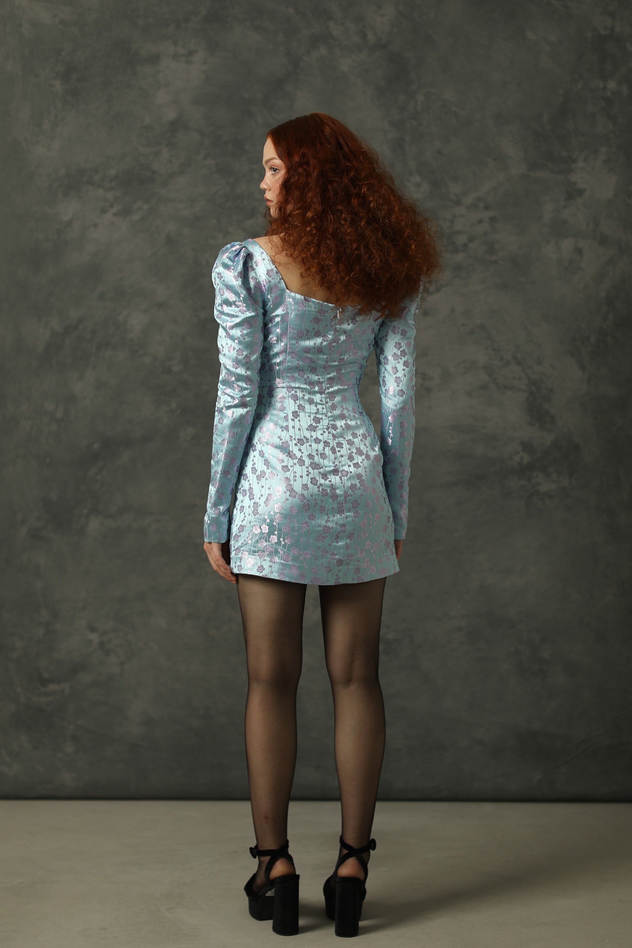 JEN CHINESE JACQUARD MINI DRESS - 4