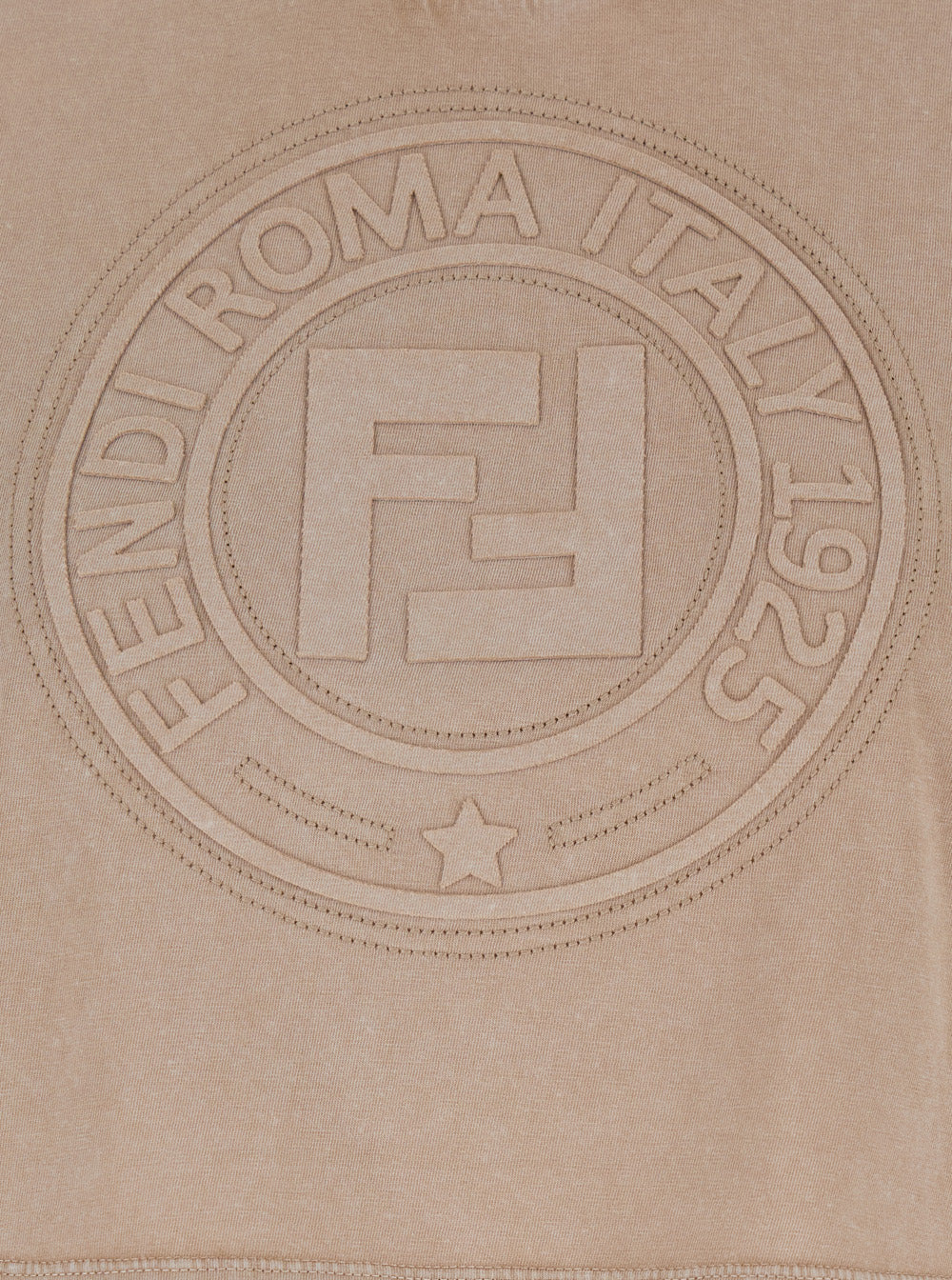 Fendi Women Beige T-Shirt With Cropped Design And Raised Logo On The Front In Cotton Woman - 3
