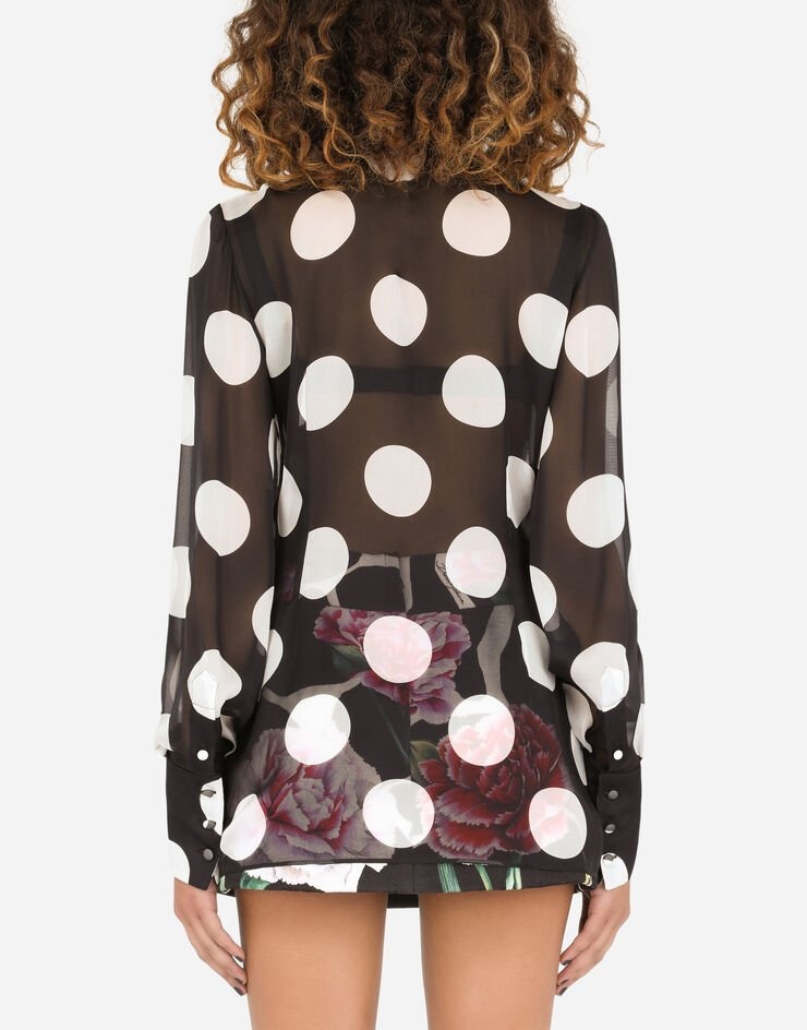 Chiffon shirt with polka-dot print - 2