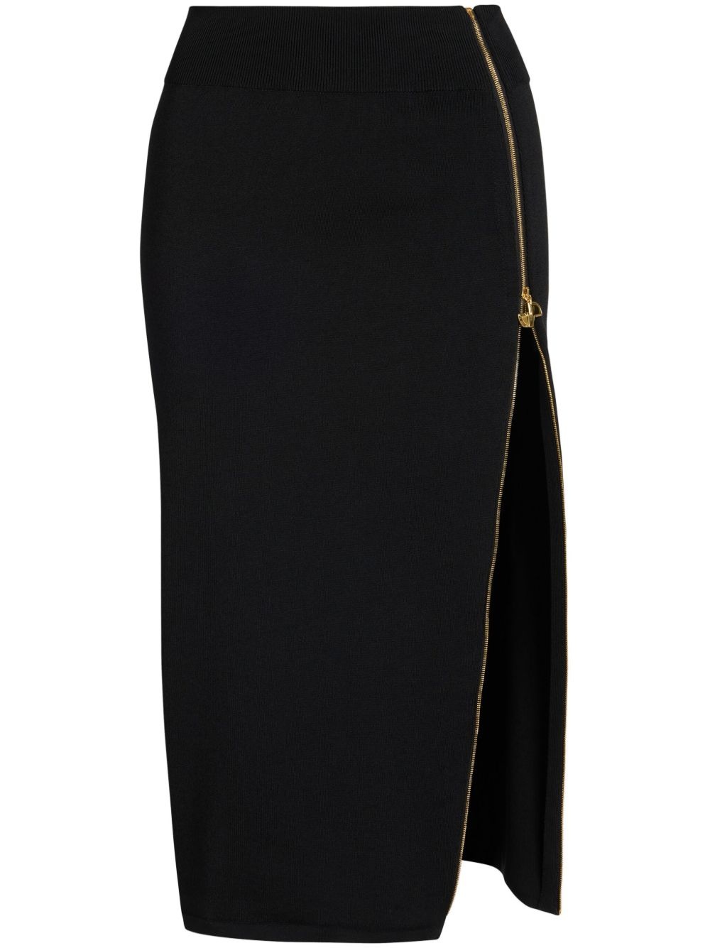 decorative-zip midi skirt - 1
