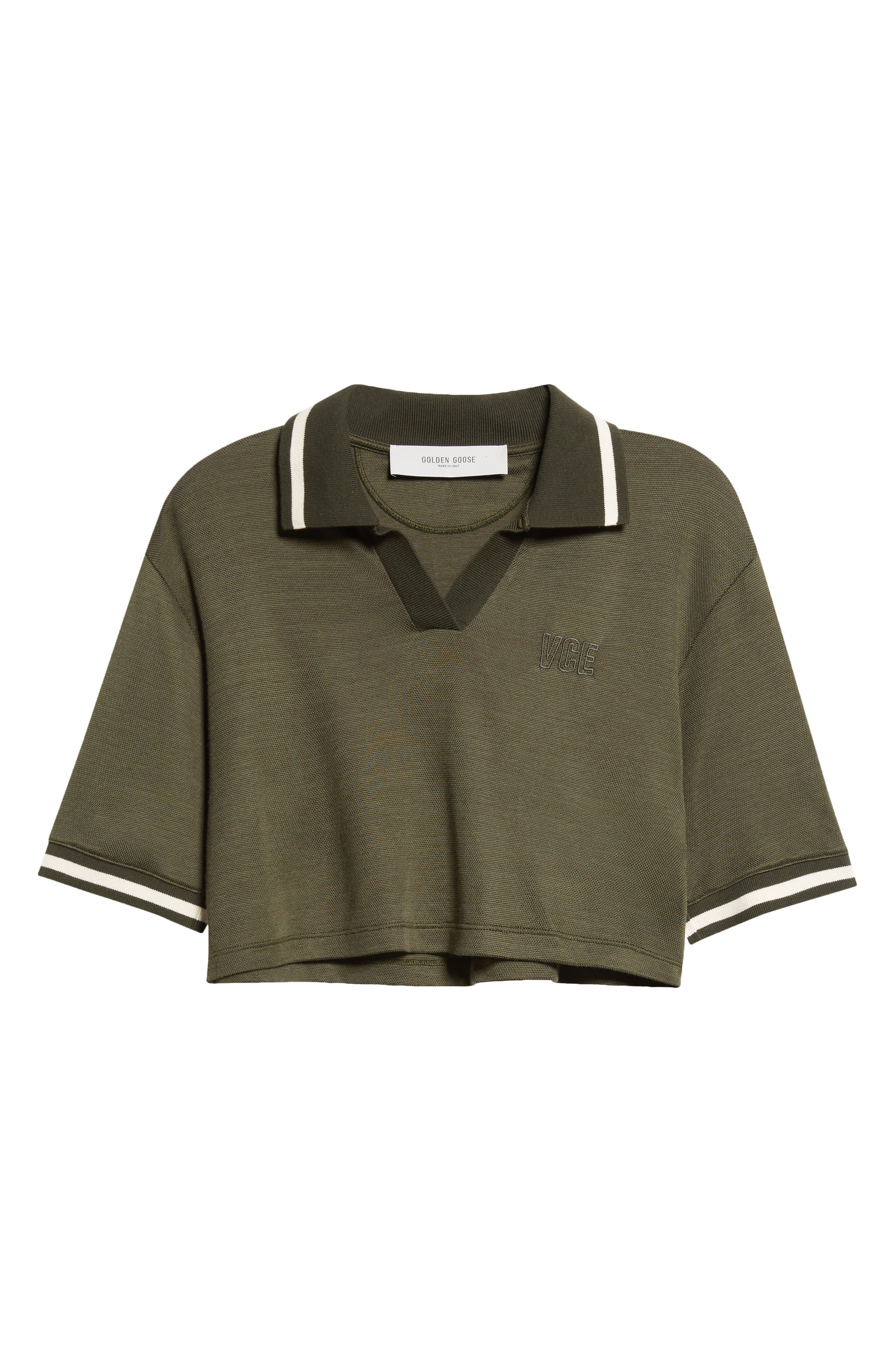 Golden Goose Journey Crop Jersey Polo in Grape Leaf at Nordstrom - 6
