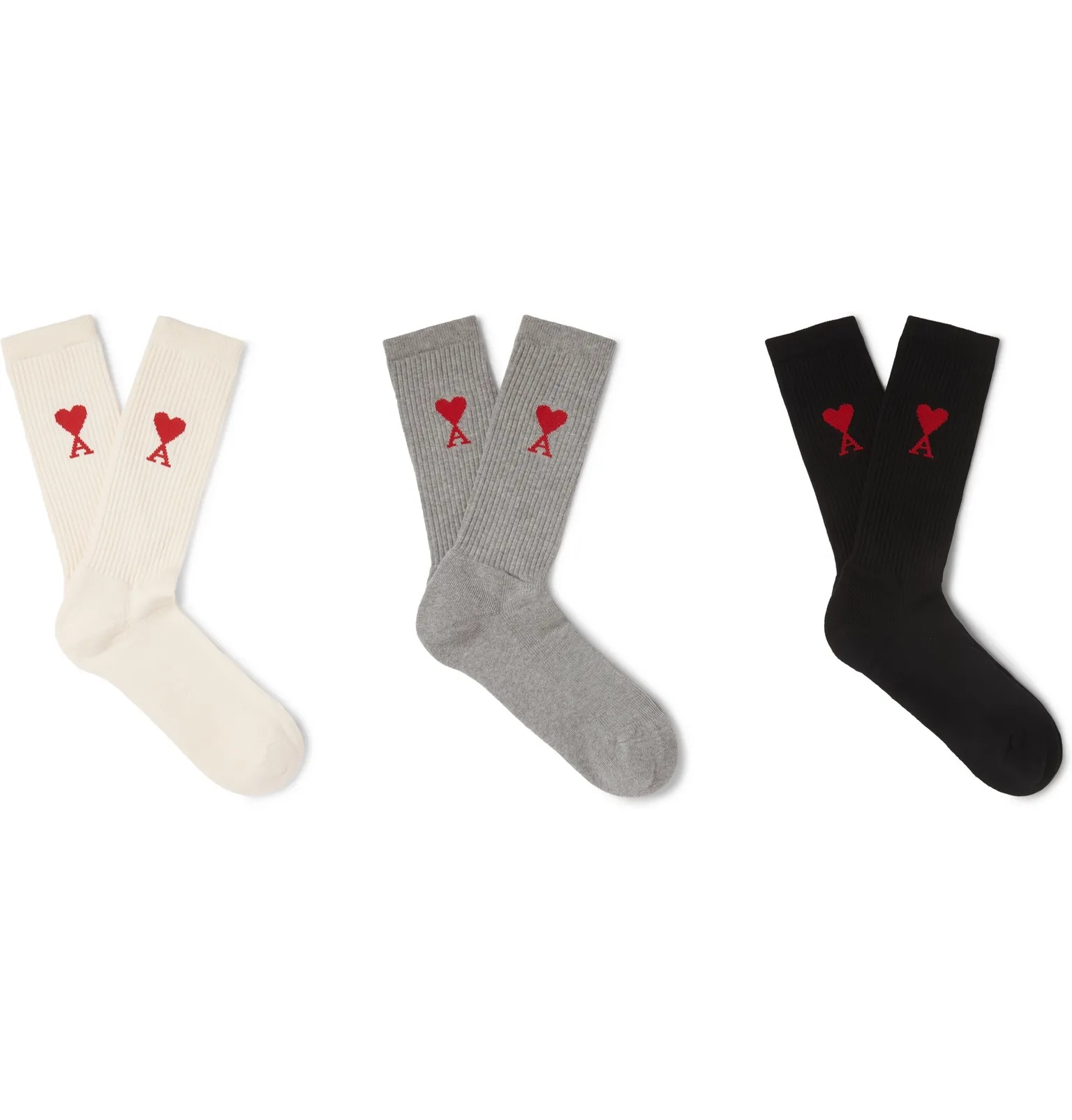 Three-Pack Logo-Intarsia Cotton-Blend Socks - 1