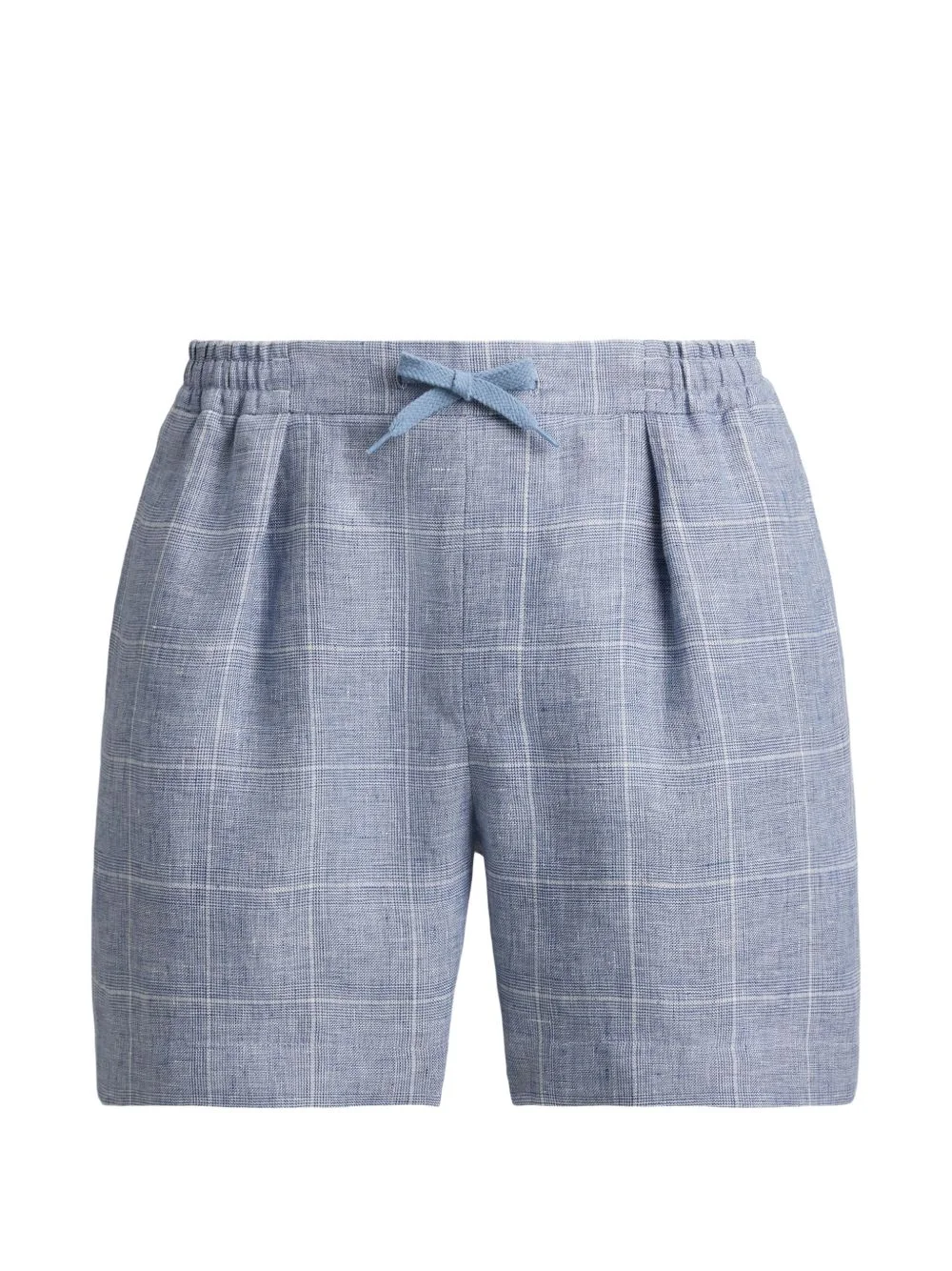 Windowpane check-pattern drawstring-waist shorts - 1