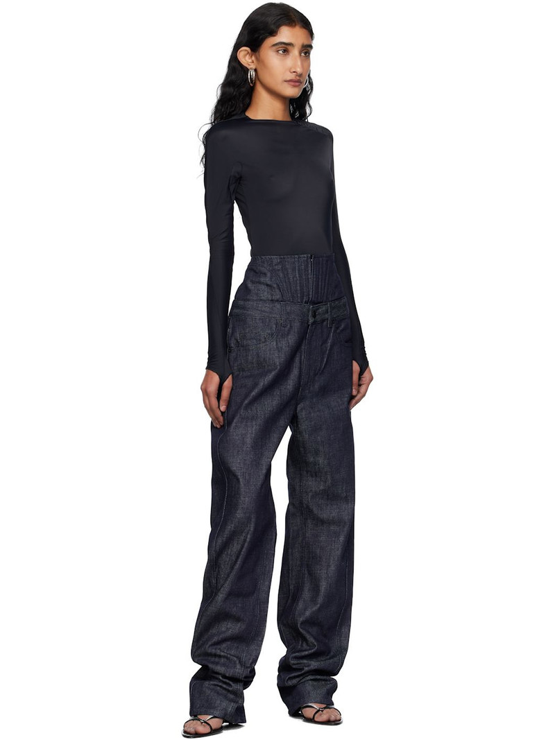 MUGLER Blue High-Waisted Corset Jeans outlook