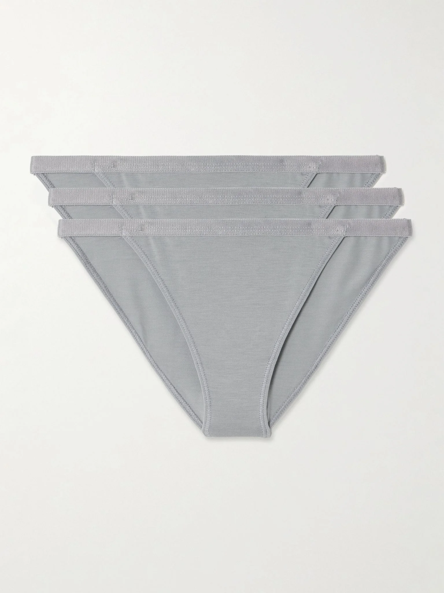 Set of three stretch-TENCEL™ Lyocell briefs Light gray - 1