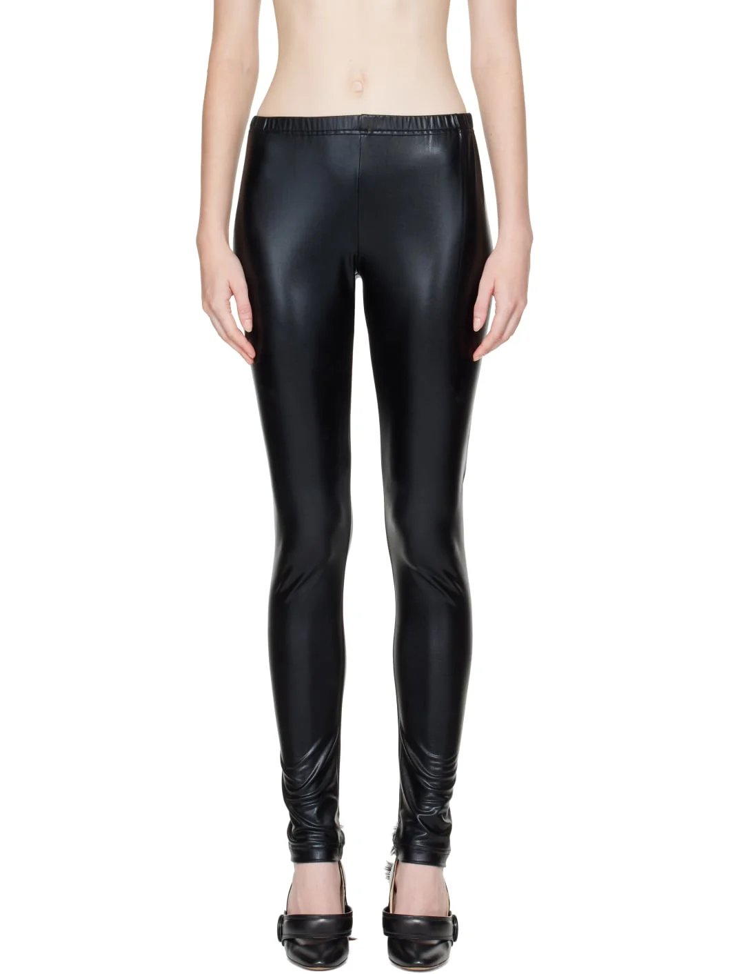 Black Nylon Stretch Leggings - 1