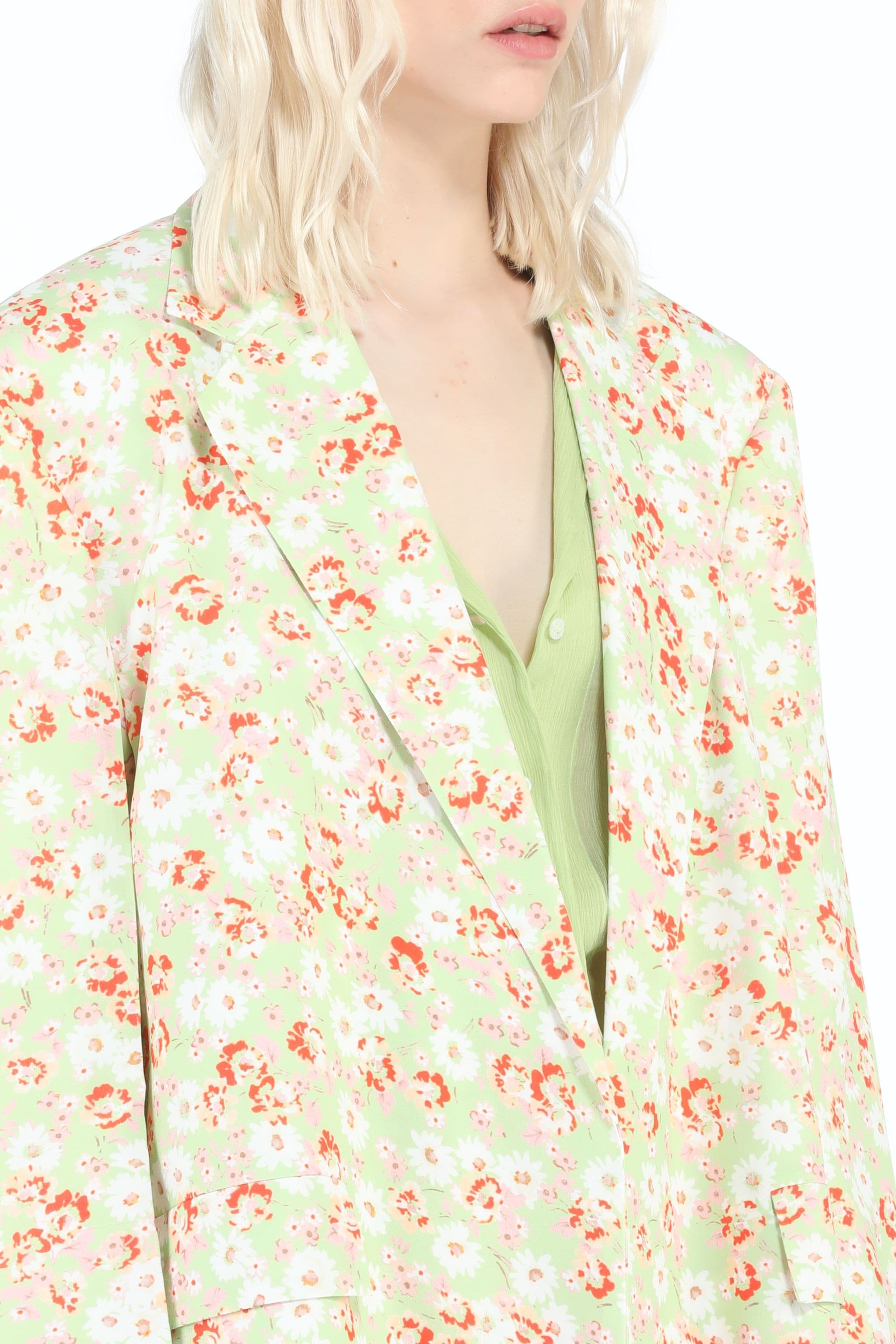 FLORAL-PRINT SINGLE-BREASTED BLAZER - 5