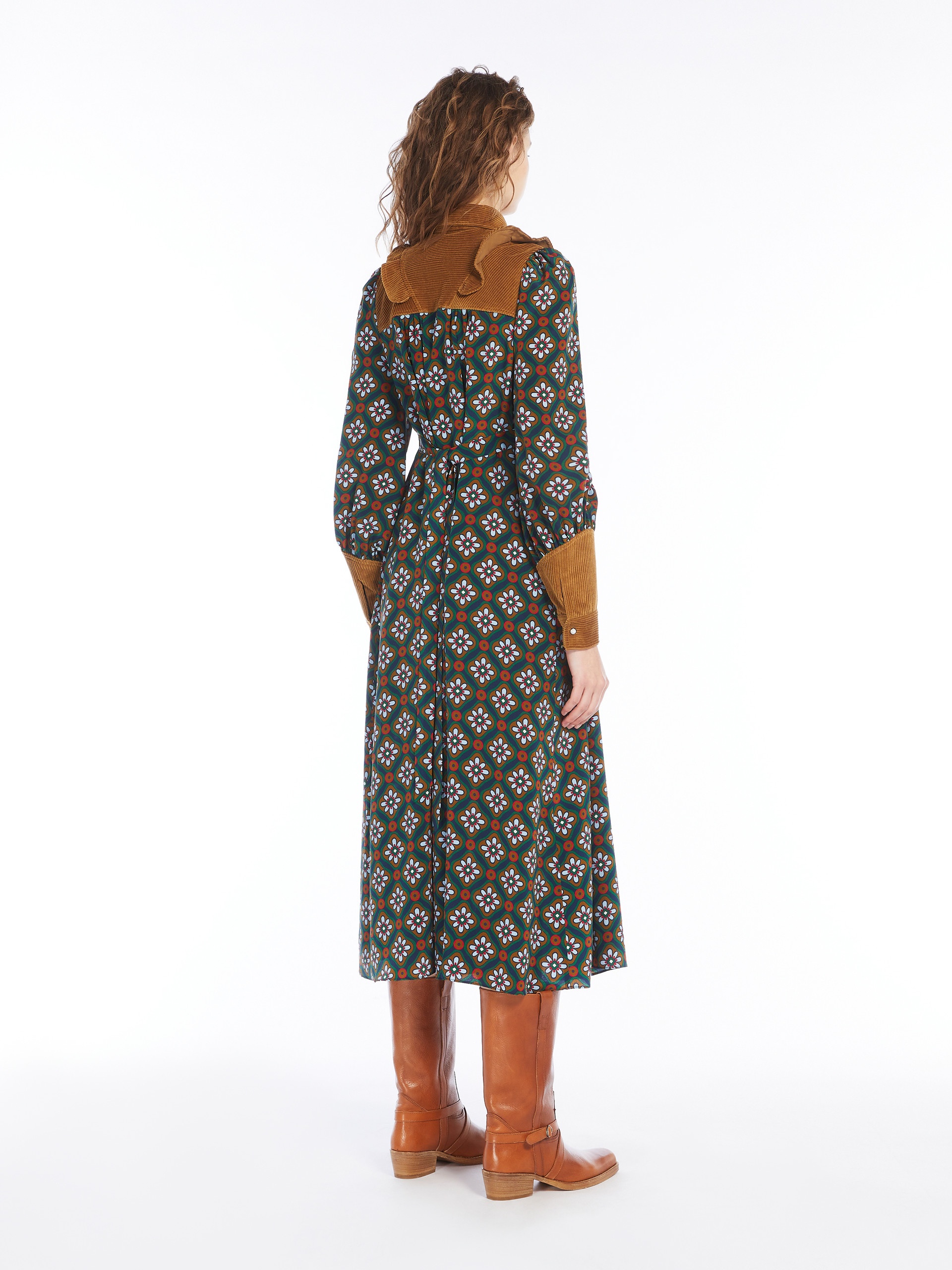 PIANOSA Long silk crepe dress - 4