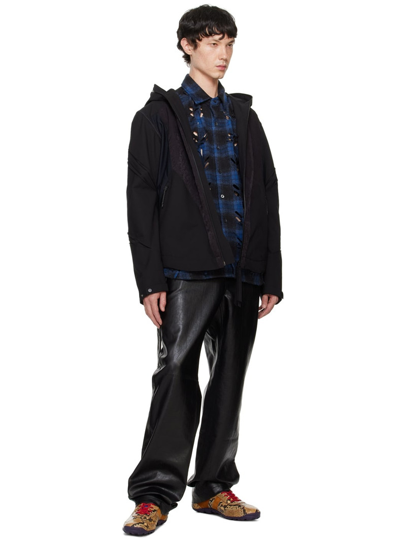 JUNTAE KIM Black Gather-Slashed Jacket outlook