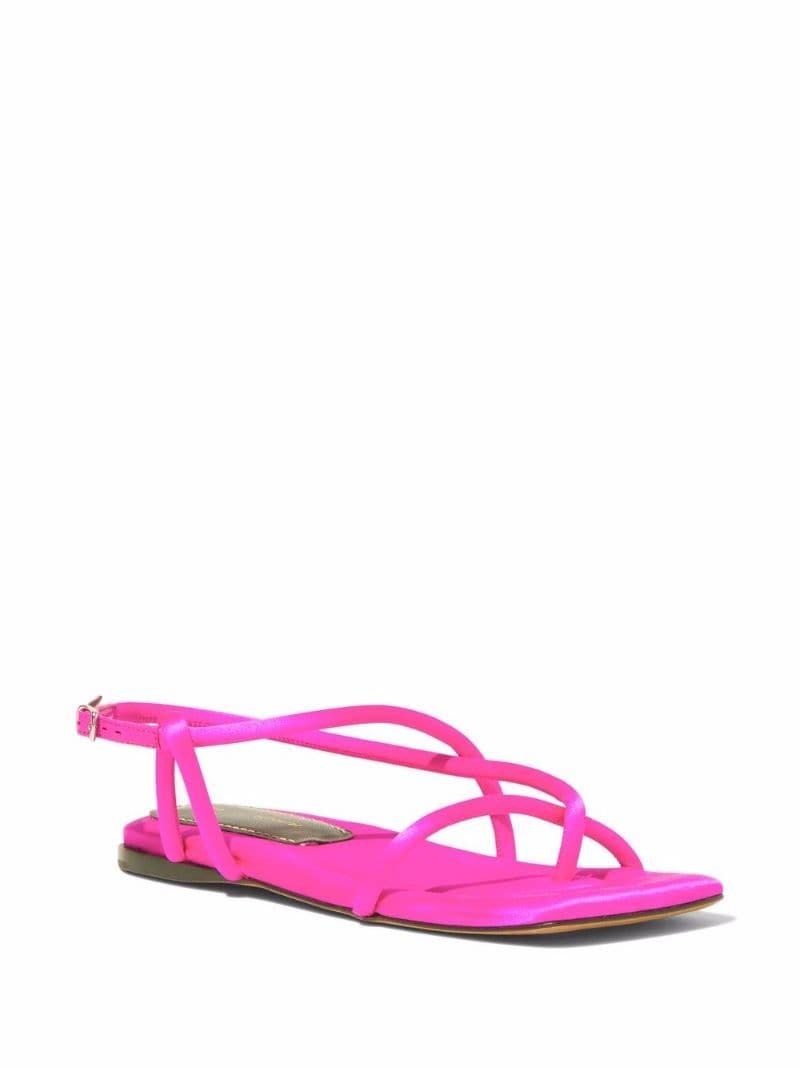 satin-effect strappy flat sandals - 2