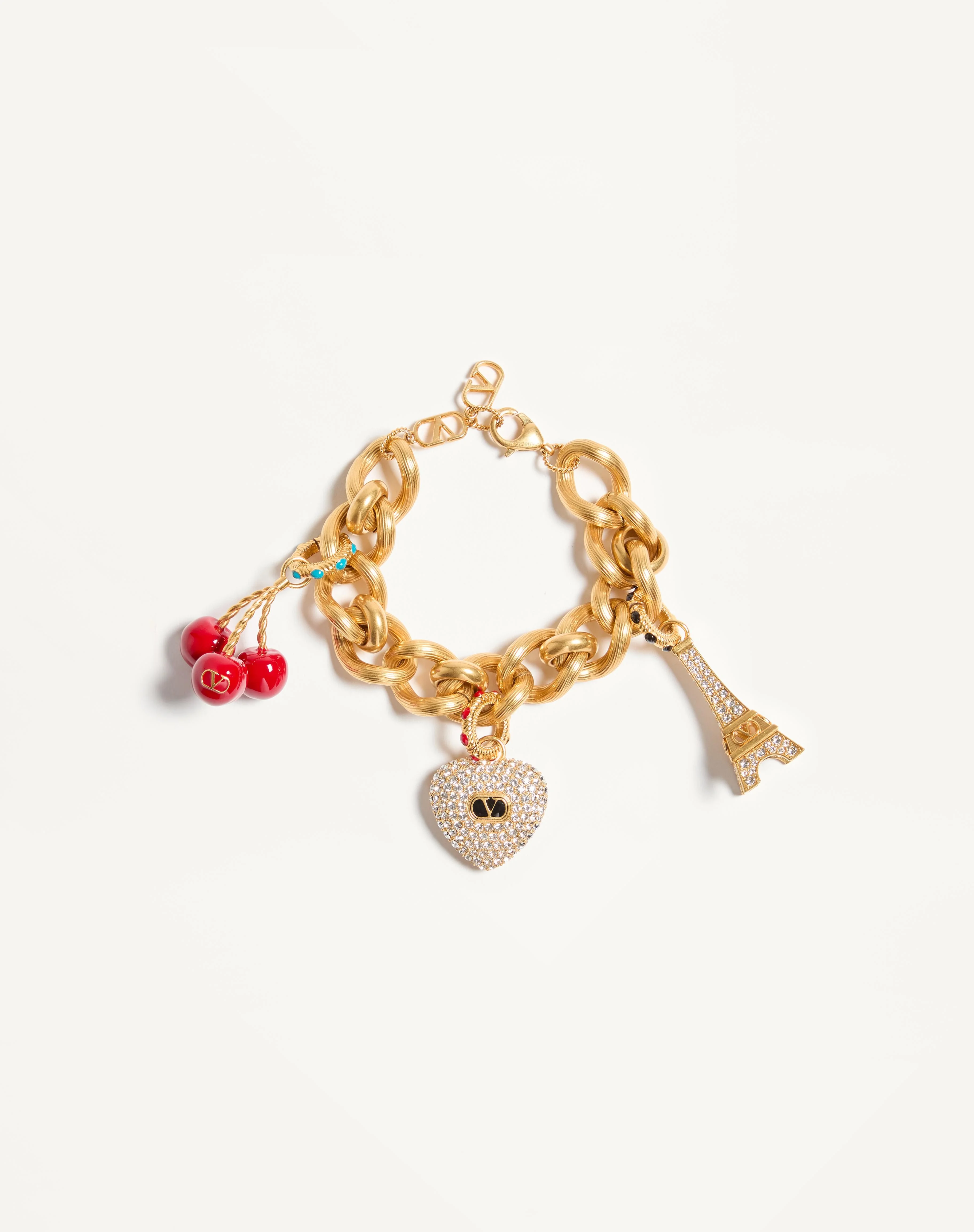 CHEZ VALENTINO BRACELET IN METAL, ENAMEL AND SWAROVSKI® CRYSTALS - 1