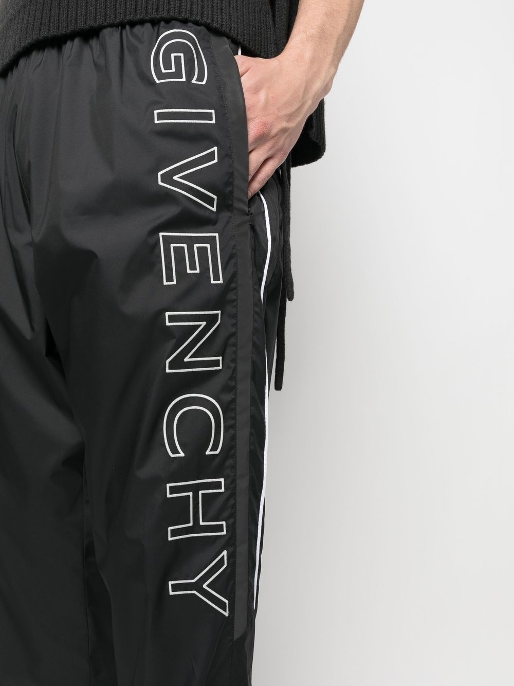 embroidered-logo detail track pants - 5