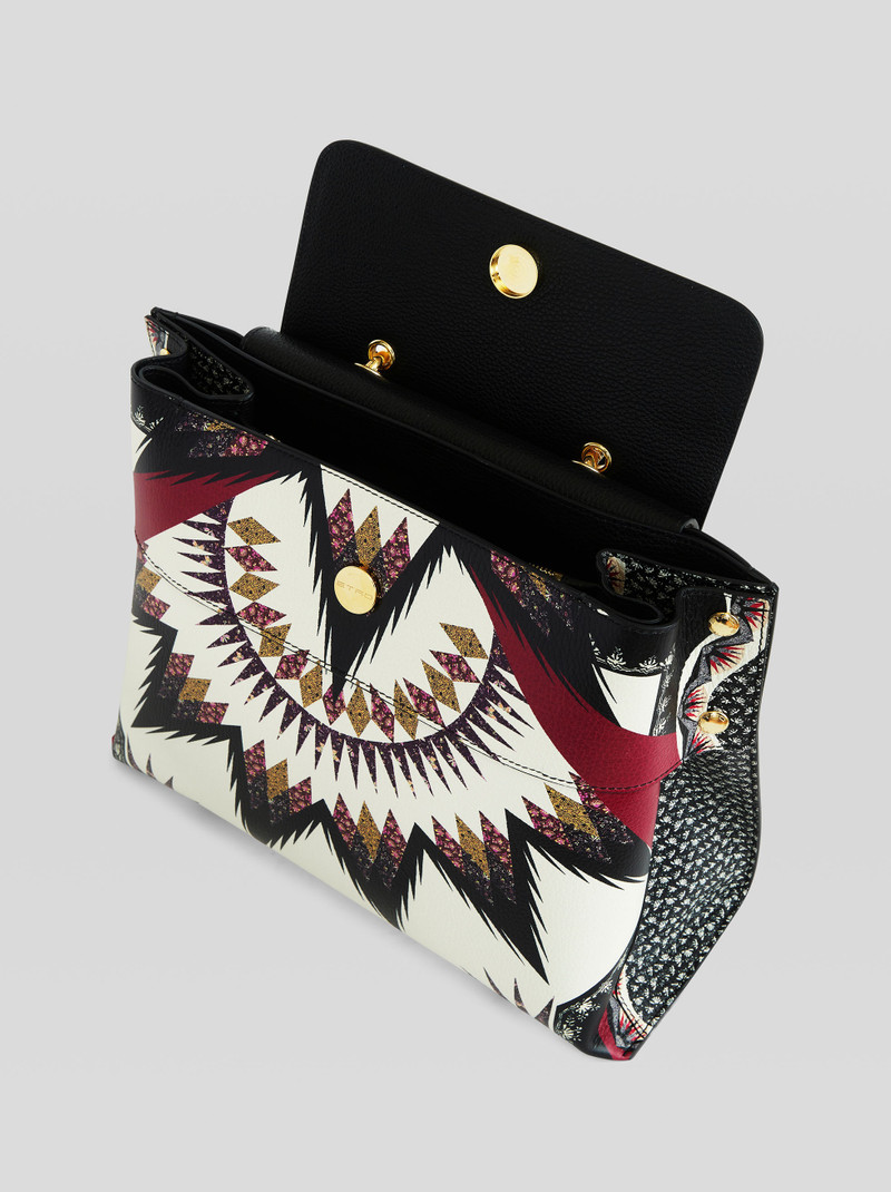 GEOMETRIC PRINT LEATHER HANDBAG 4
