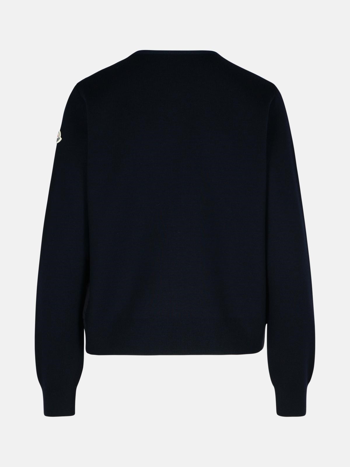 NAVY NYLON BLEND SWEATER - 3