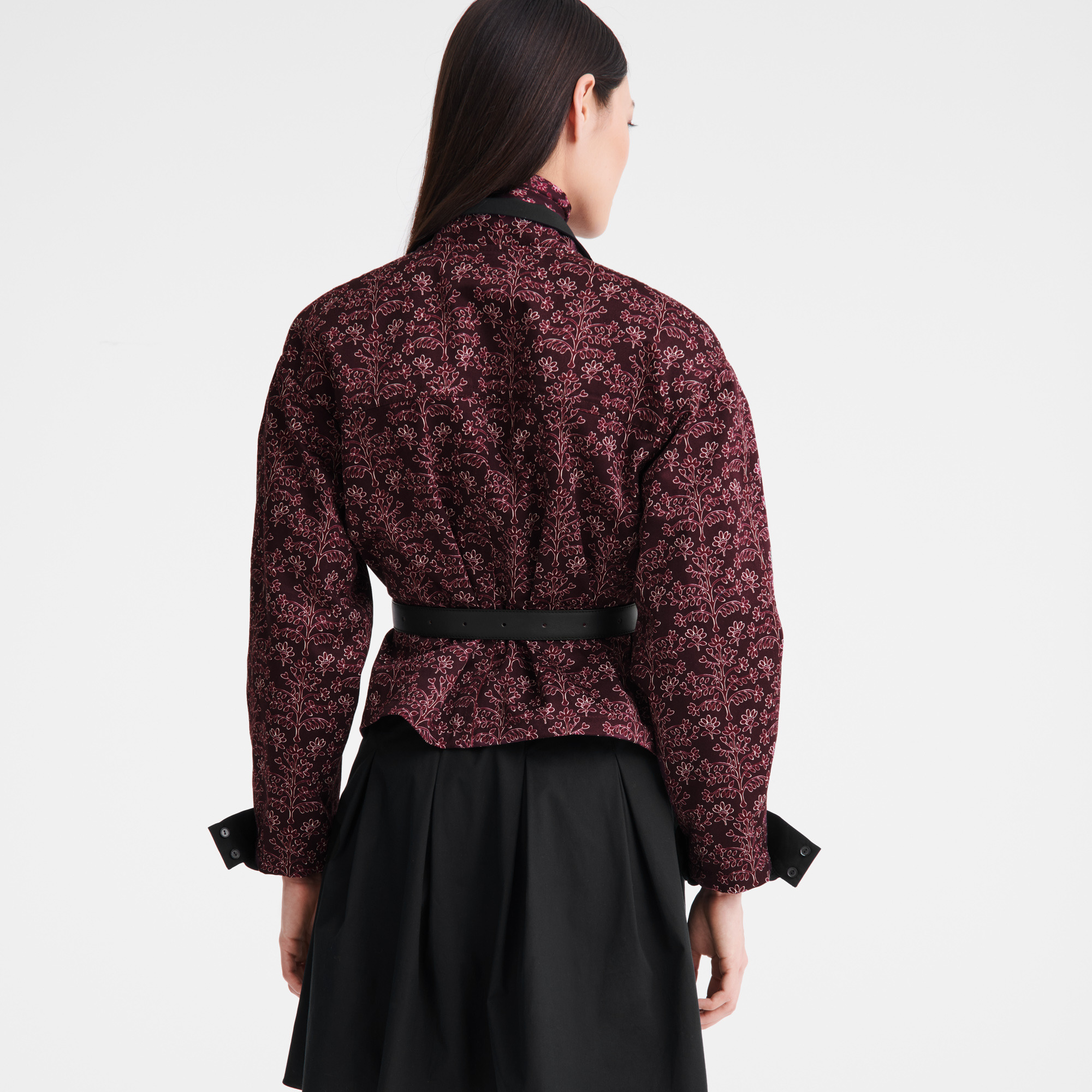 Jacket Eggplant - Printed gabardine - 3