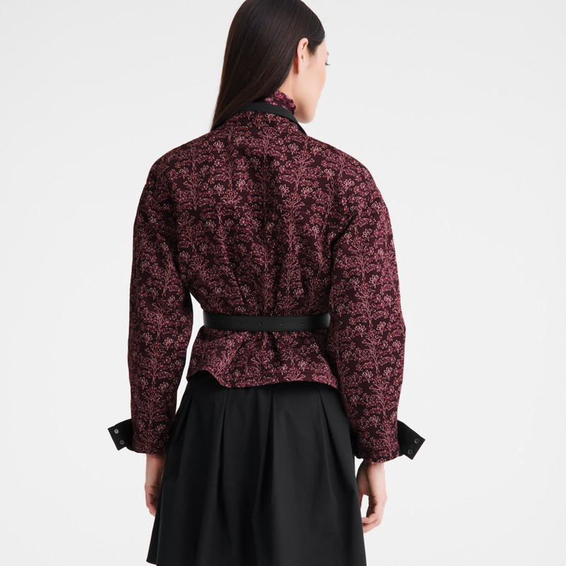 Jacket Eggplant - Printed gabardine 3