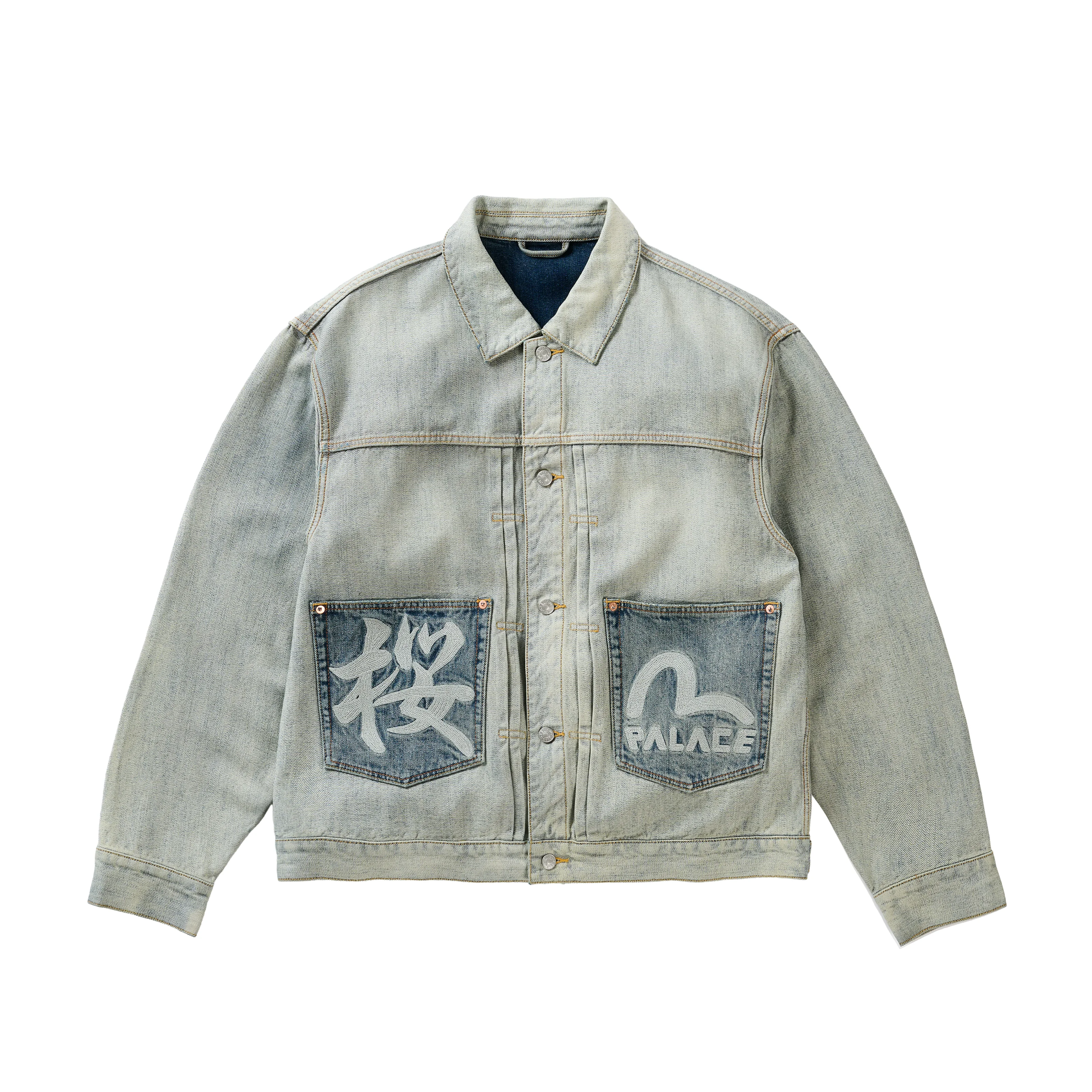 PALACE EVISU TYPE 2 DENIM JACKET REVERSE INDIGO - 1