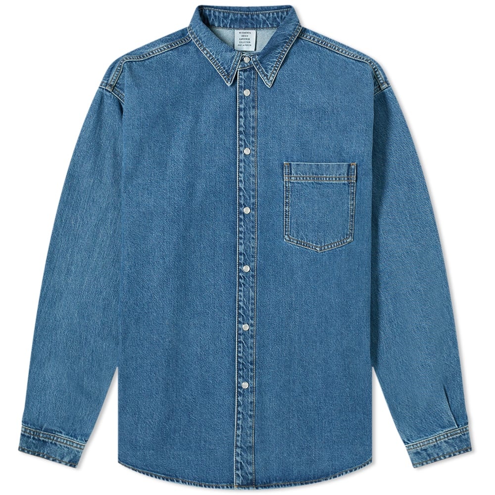 VETEMENTS Back Logo Oversized Denim Overshirt - 1