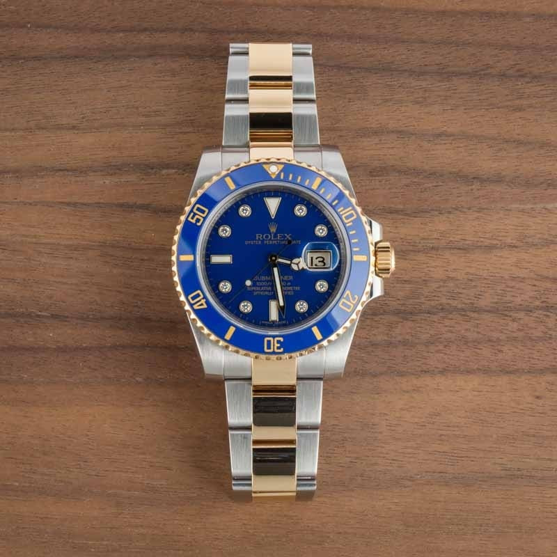 Rolex Submariner Ref 116613 Blue Diamond Dial - 5