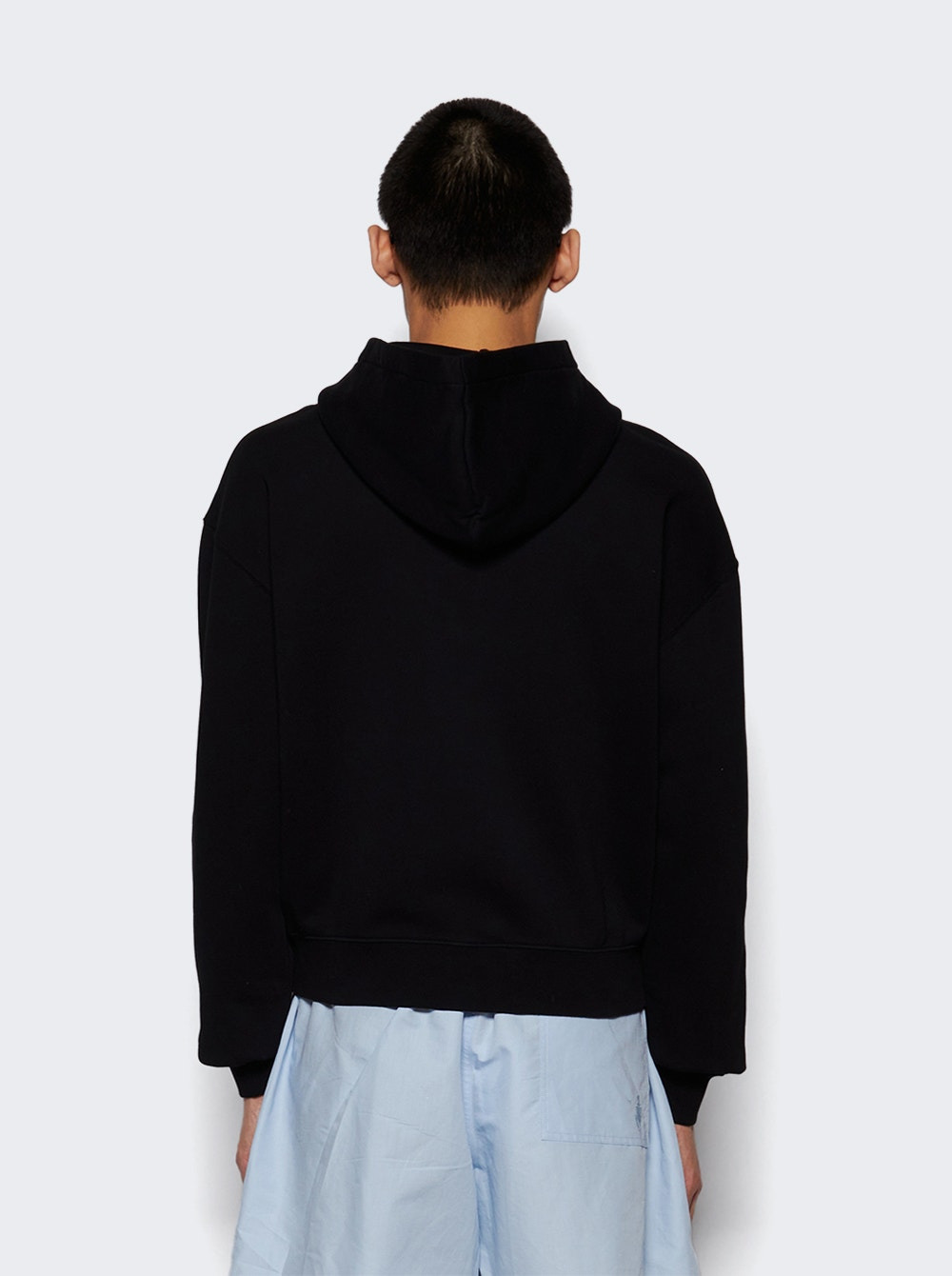 Gros Grain Zip Hoodie Black - 5