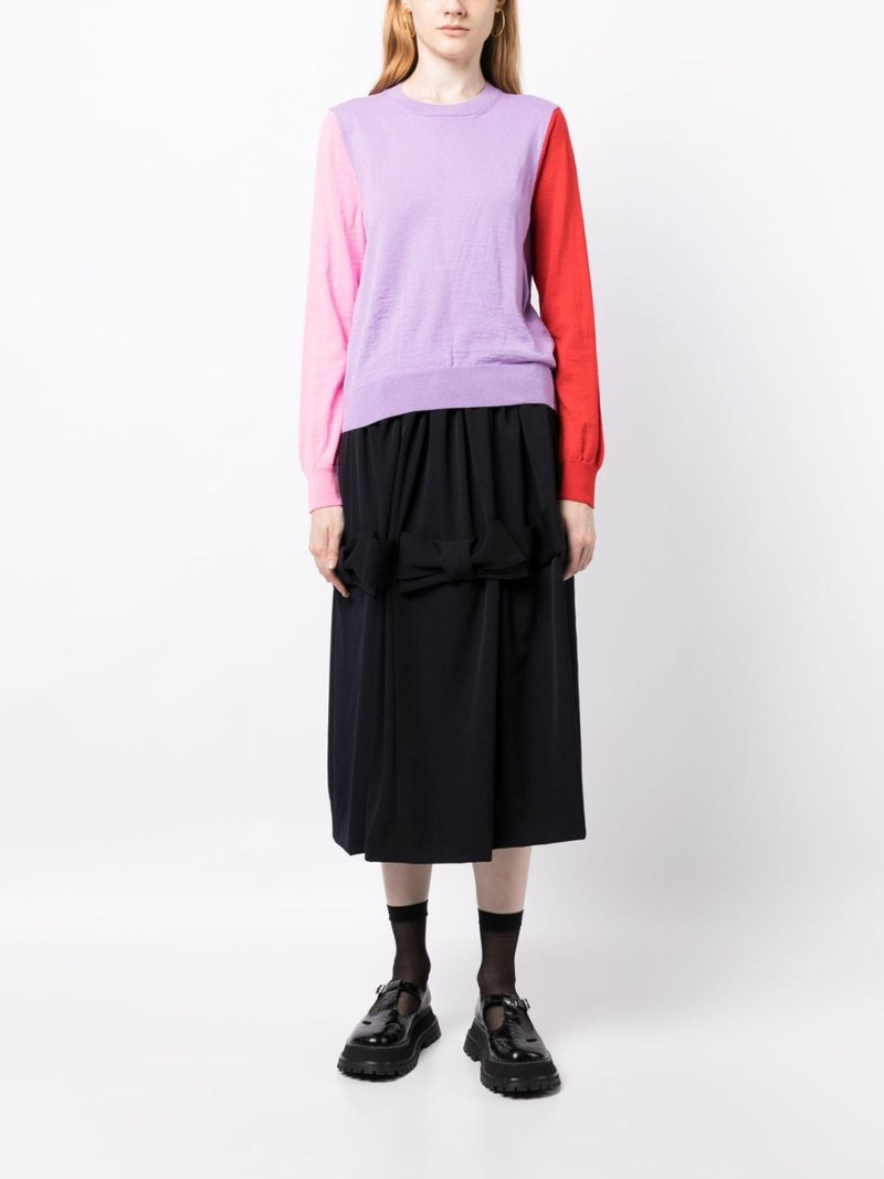 Comme des Garçons GIRL colour-block crew neck jumper outlook