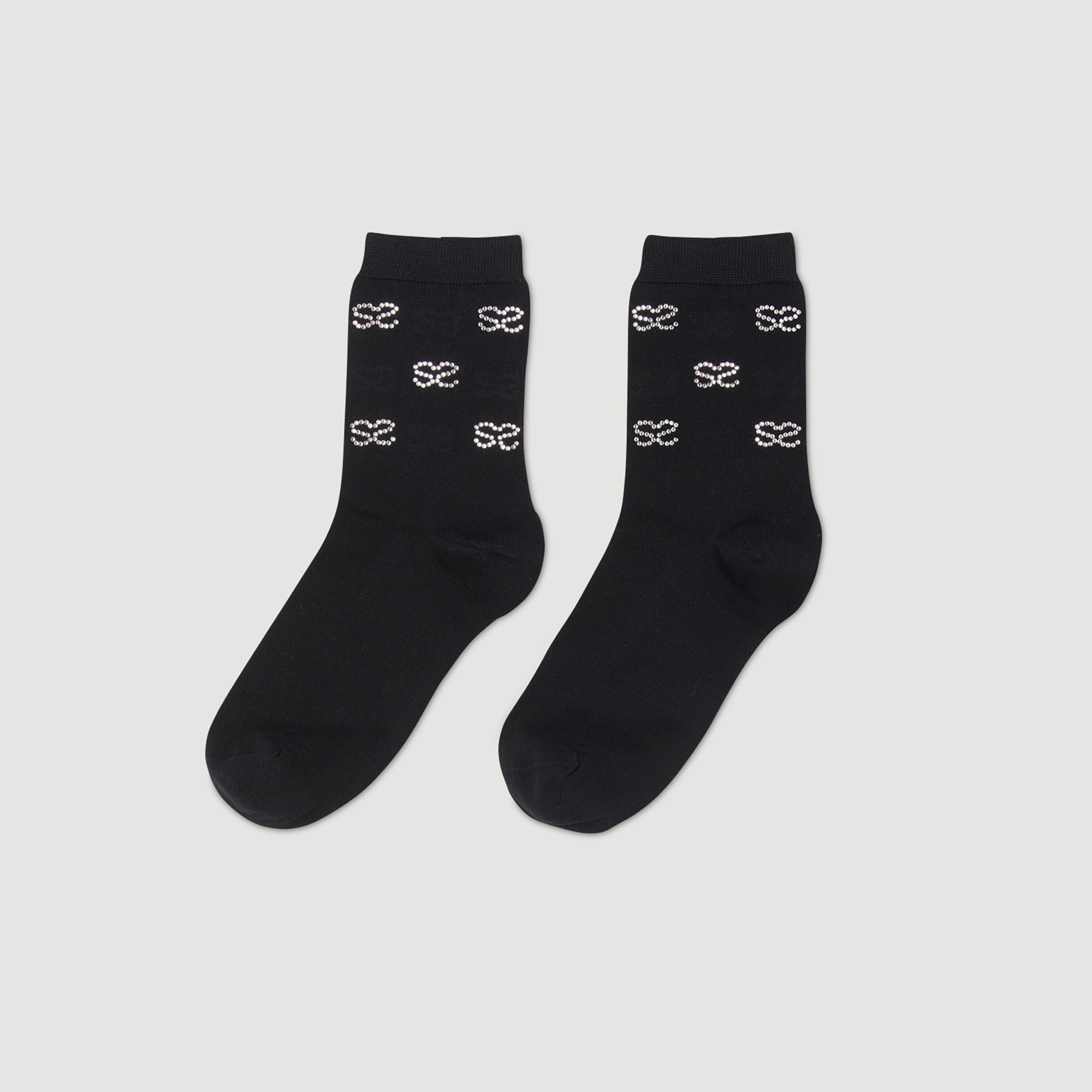 Double S rhinestone socks - 1