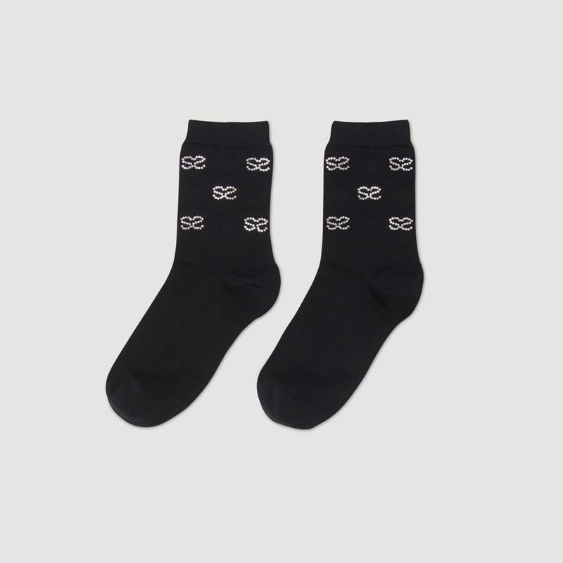 Double S rhinestone socks 1