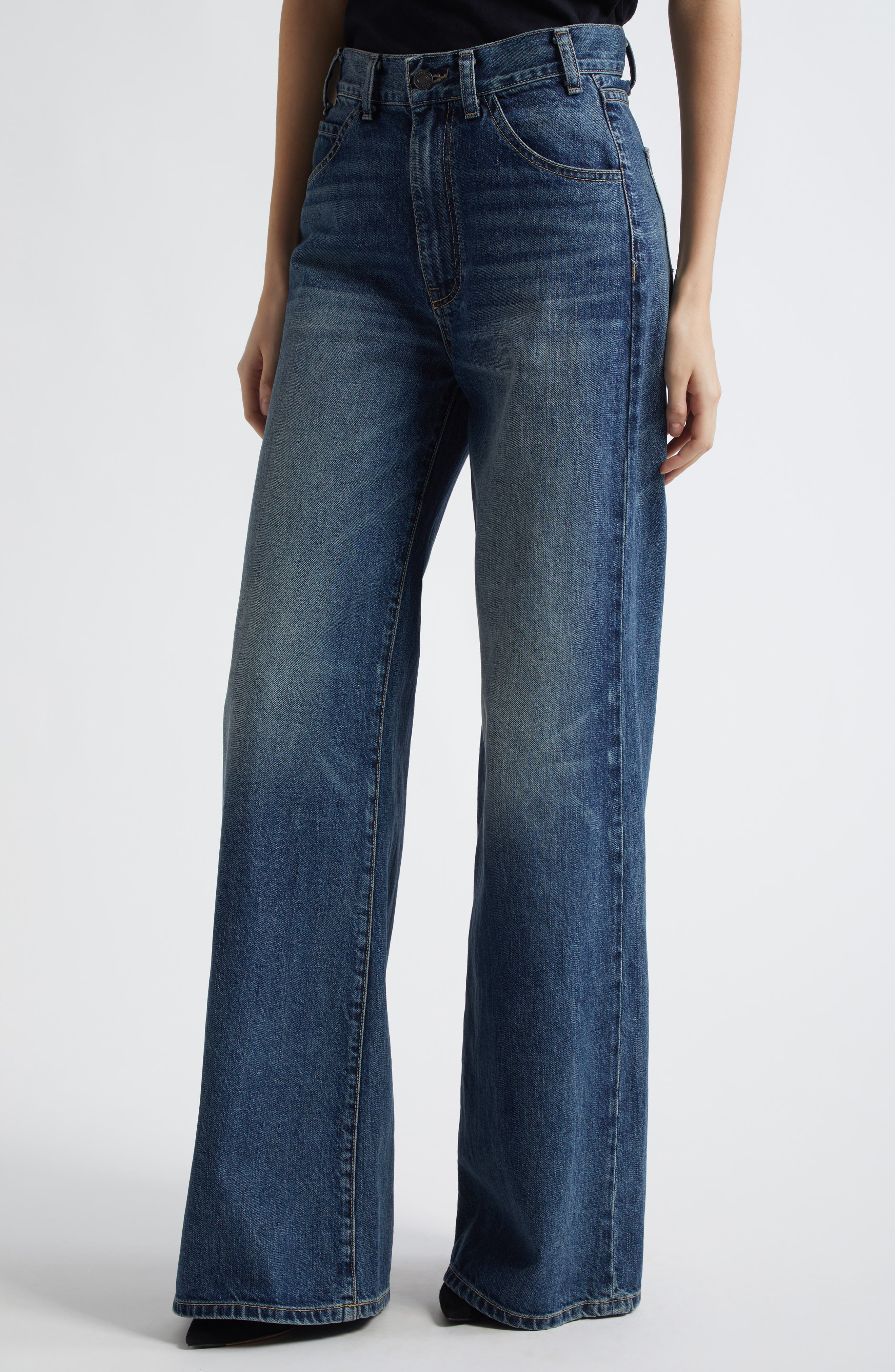 Nili Lotan Salome Wide Leg Jeans in Simon Wash at Nordstrom - 5