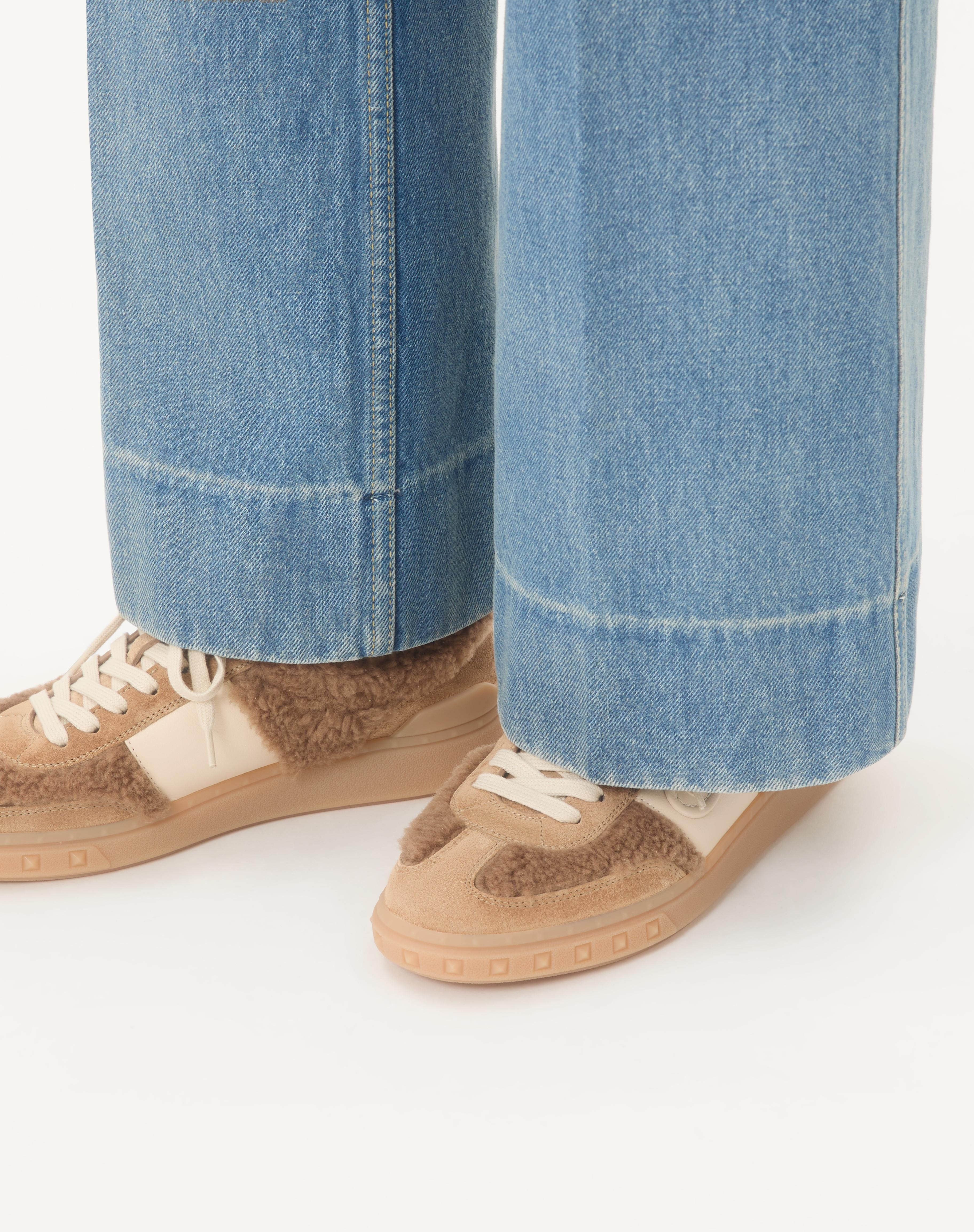 UPVILLAGE SNEAKER IN WOOL AND CRUST LEATHER - 2