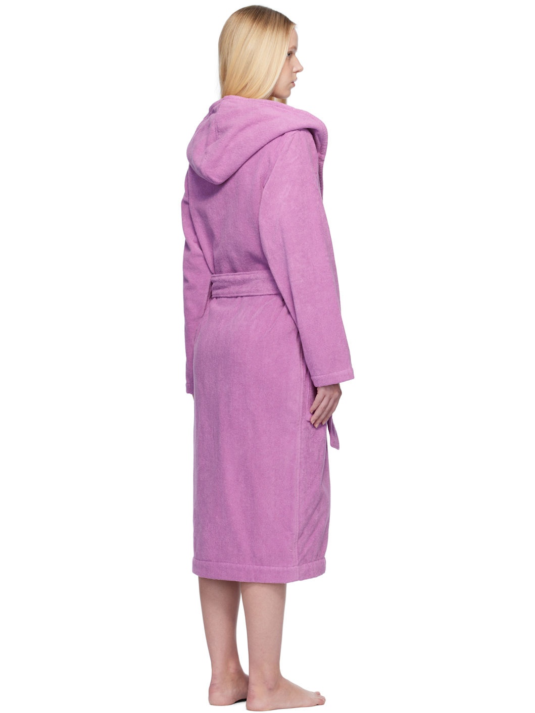Pink Terry Hooded Bathrobe - 3