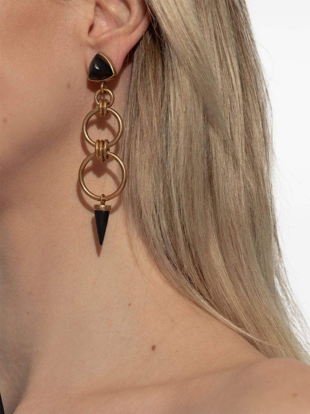 engraved logo earrings - 2
