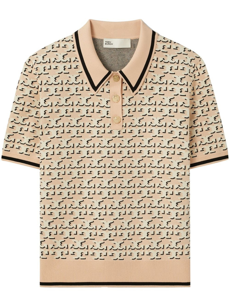 monogram jacquard polo top 1
