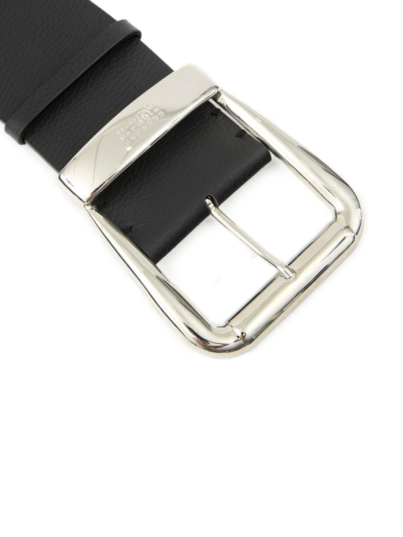 MM6 Maison Margiela logo-engraved leather belt outlook