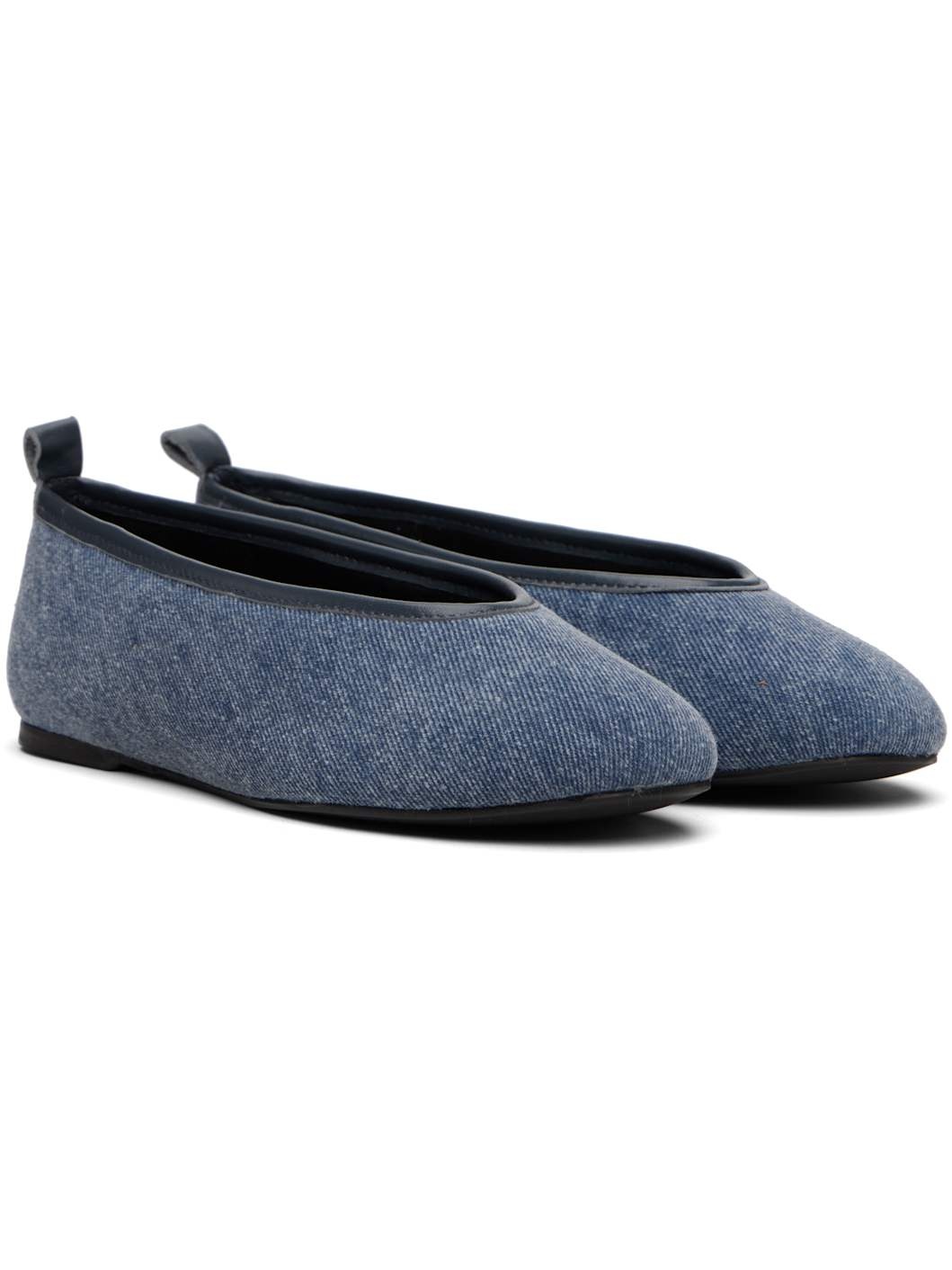 Blue Pili Denim Ballerina Flats - 4