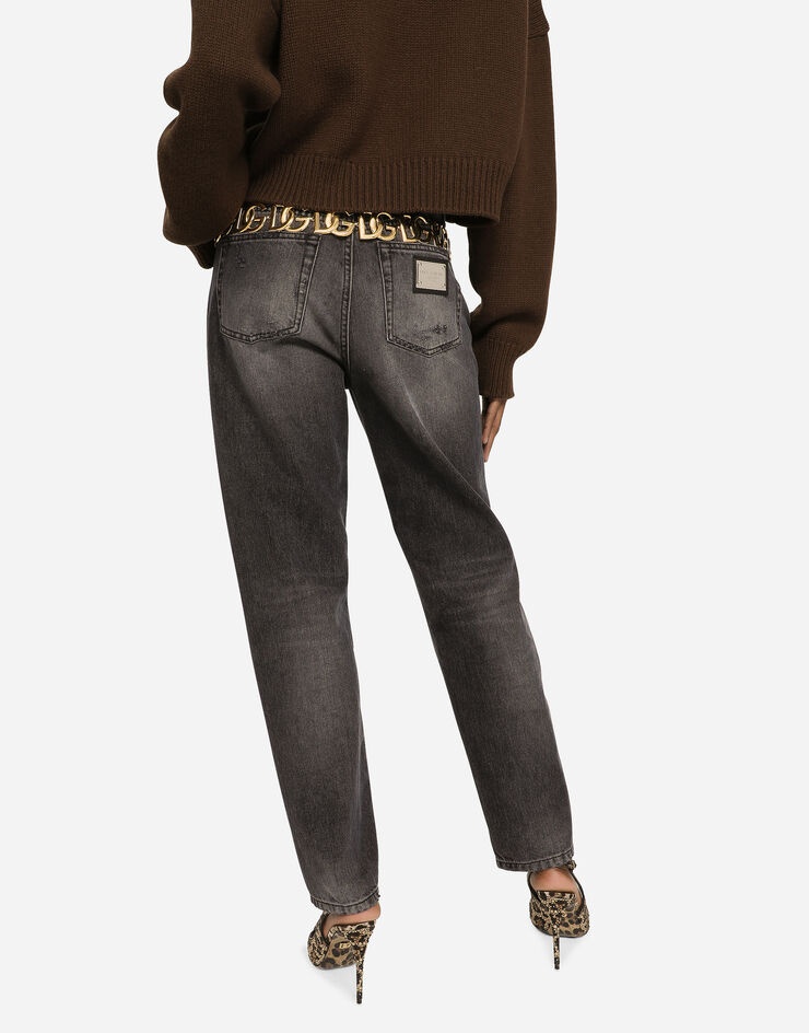 Boyfriend jeans in dark blue denim - 4