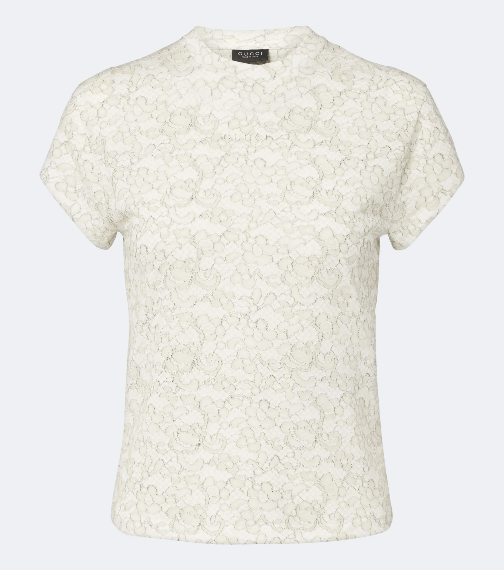 Lace printed cotton T-shirt - 1