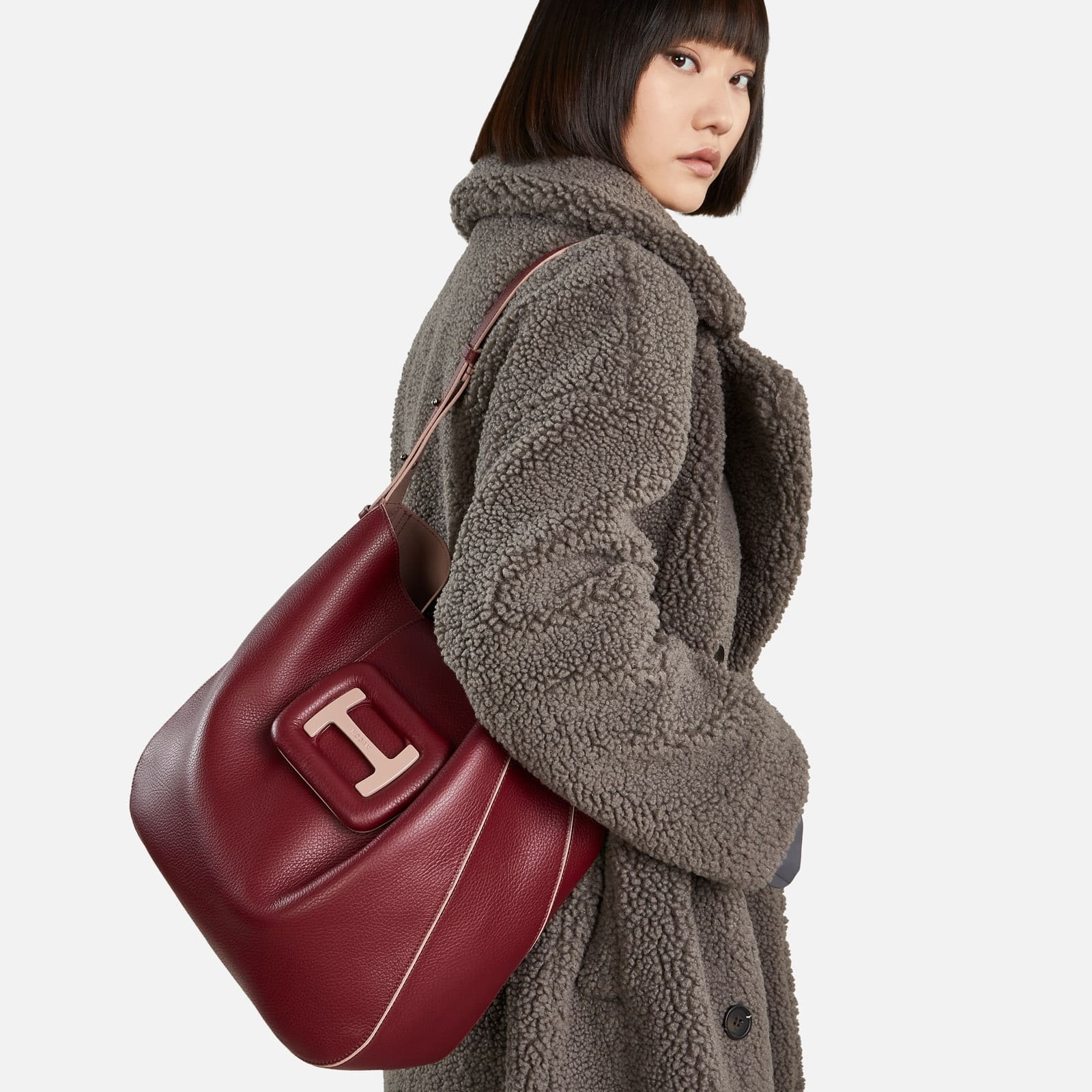 Hogan H-Bag Bucket Bag Burgundy - 4