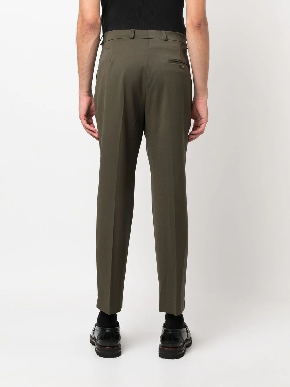 cropped straight-leg trousers - 4