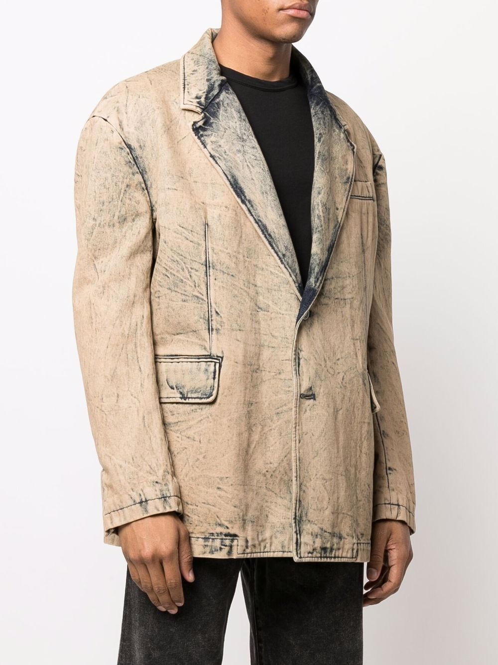 distressed-effect fitted blazer - 3