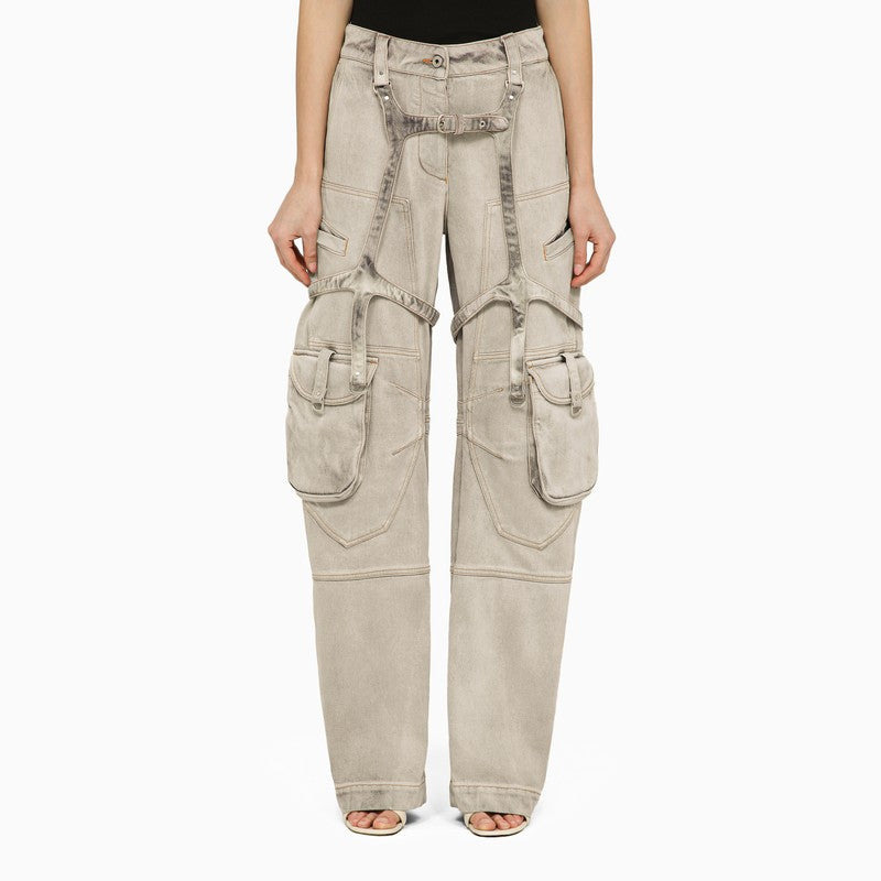 Off-White Oversized Cargo Jeans In Burnt Denim Women - 1