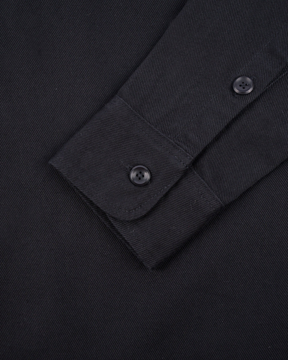IHSH-414-BLK 9oz Cotton Linen Work Shirt - Black - 8