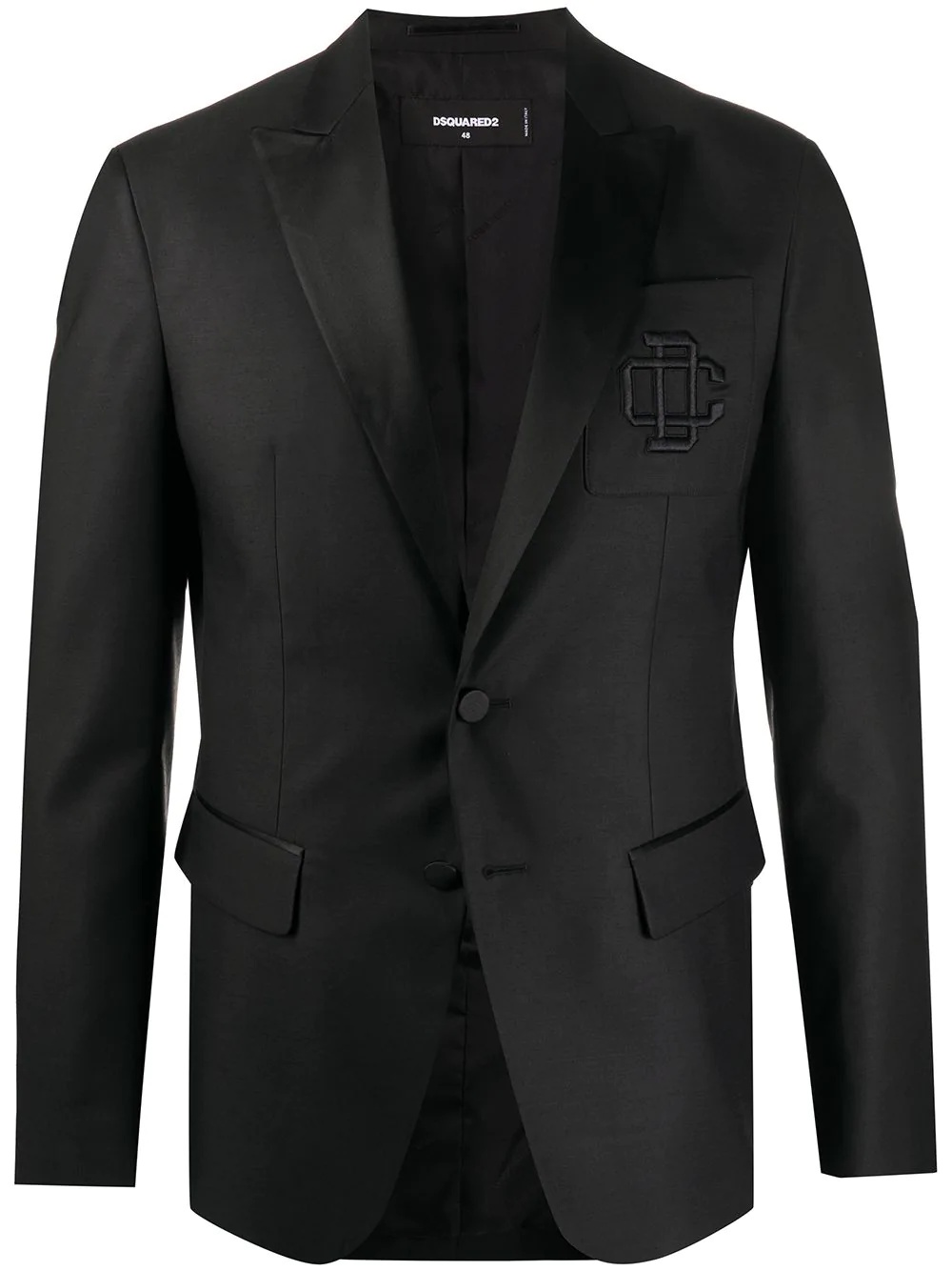 embroidered logo blazer - 1