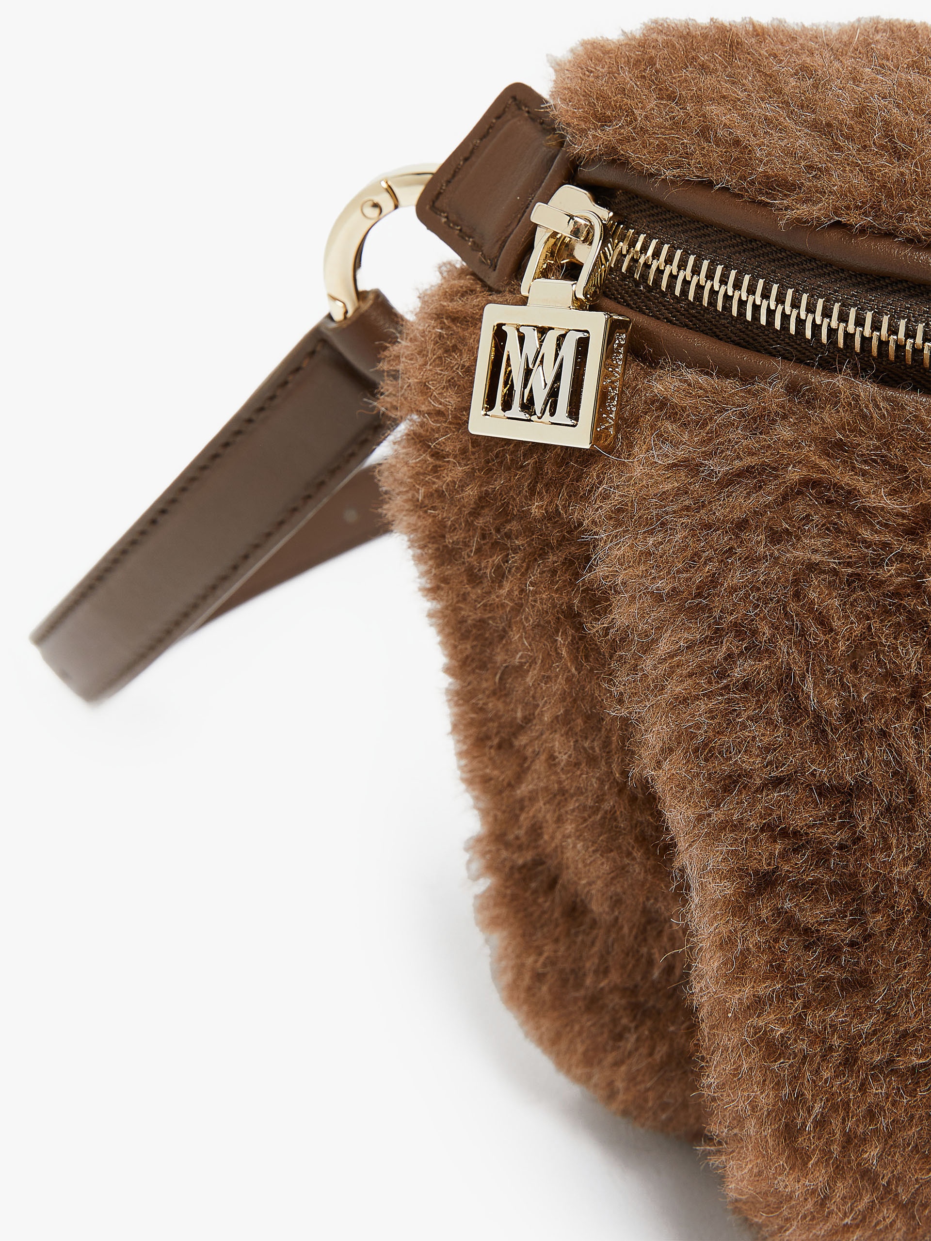 TEDDYBANANE4 Belt bag in alpaca and cashmere Teddy fabric - 4